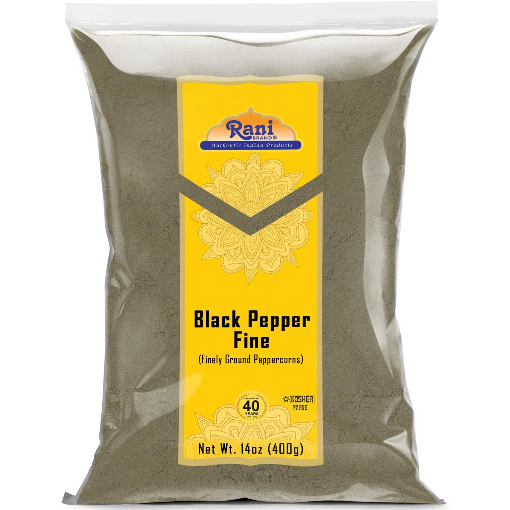 Rani Black Pepper Fine Powder 80 Mesh 14oz (400g) ~ All Natural, Vegan, Gluten Friendly, NON-GMO, Kosher, Product of Vietnam