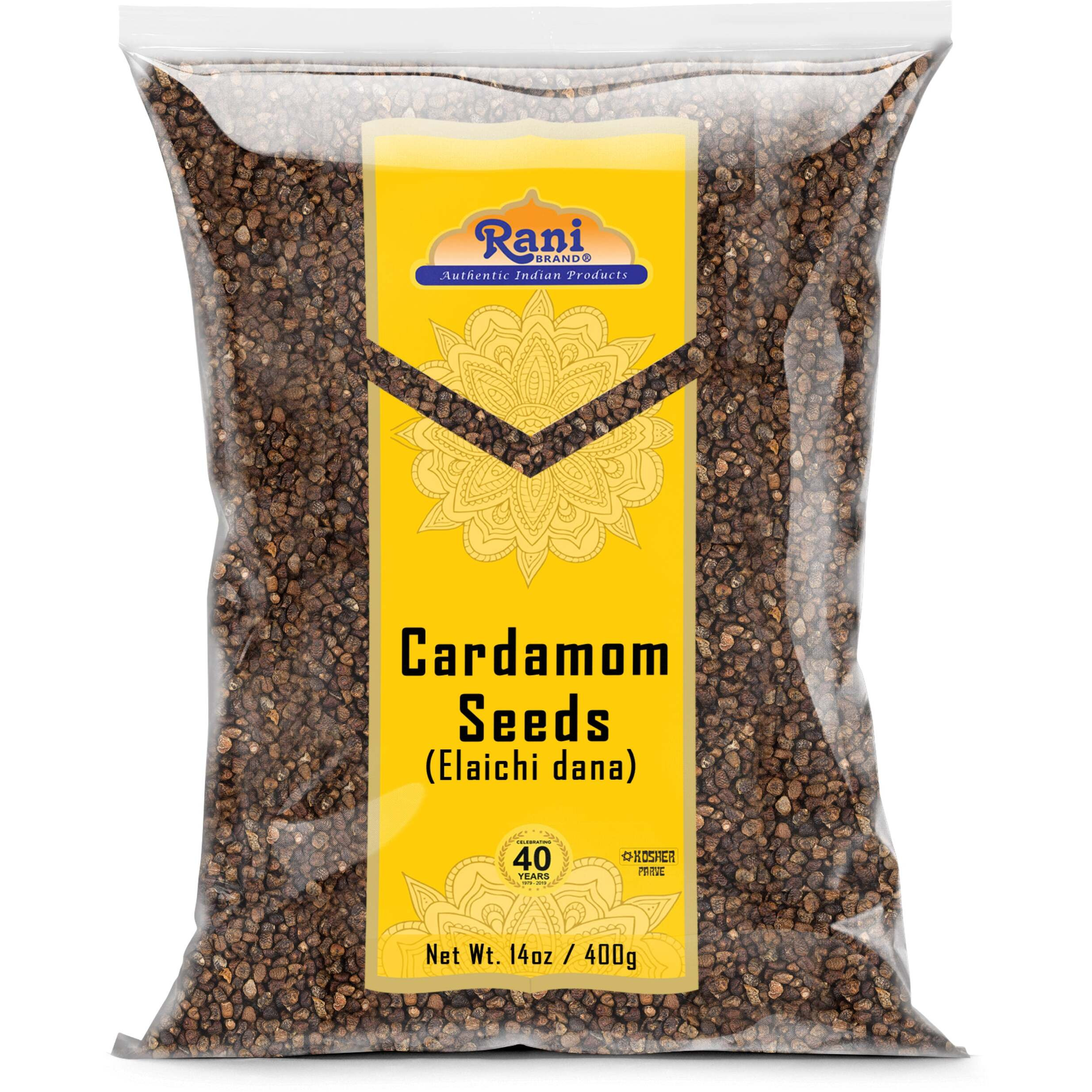 Rani Cardamom (Elachi) Decorticated Seeds Indian Spice 14oz (400g) ~ All Natural, Vegan, Gluten Friendly, NON-GMO, Kosher, Indian Origin