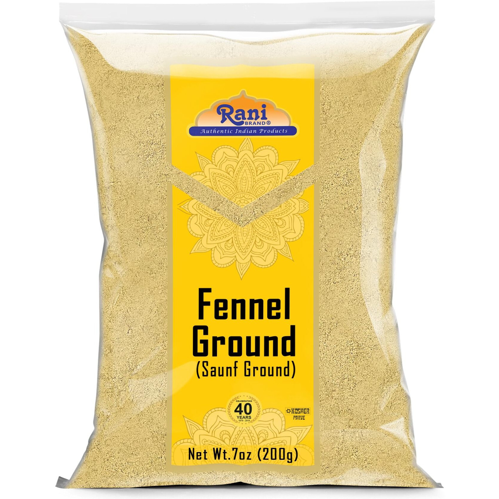 Rani Fennel Ground (Saunf) Powder Spice 7oz (200g) ~ All Natural, Gluten Friendly, NON-GMO, Kosher, Kosher, Vegan, Indian Origin