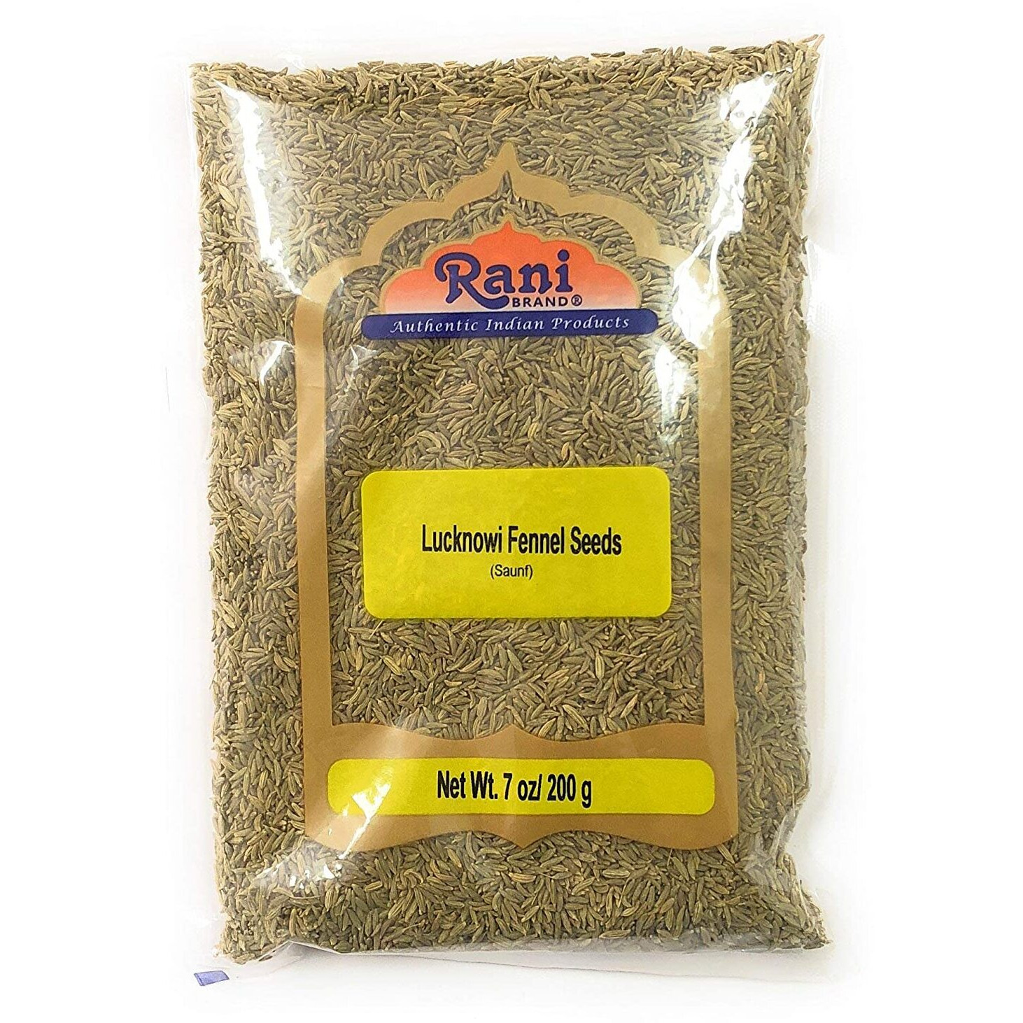 Rani Fennel Lucknowi Seeds (Fine Small Fennel) Whole Spice 7oz (200g) ~ All Natural, Gluten Friendly, NON-GMO, Vegan, Indian Origin
