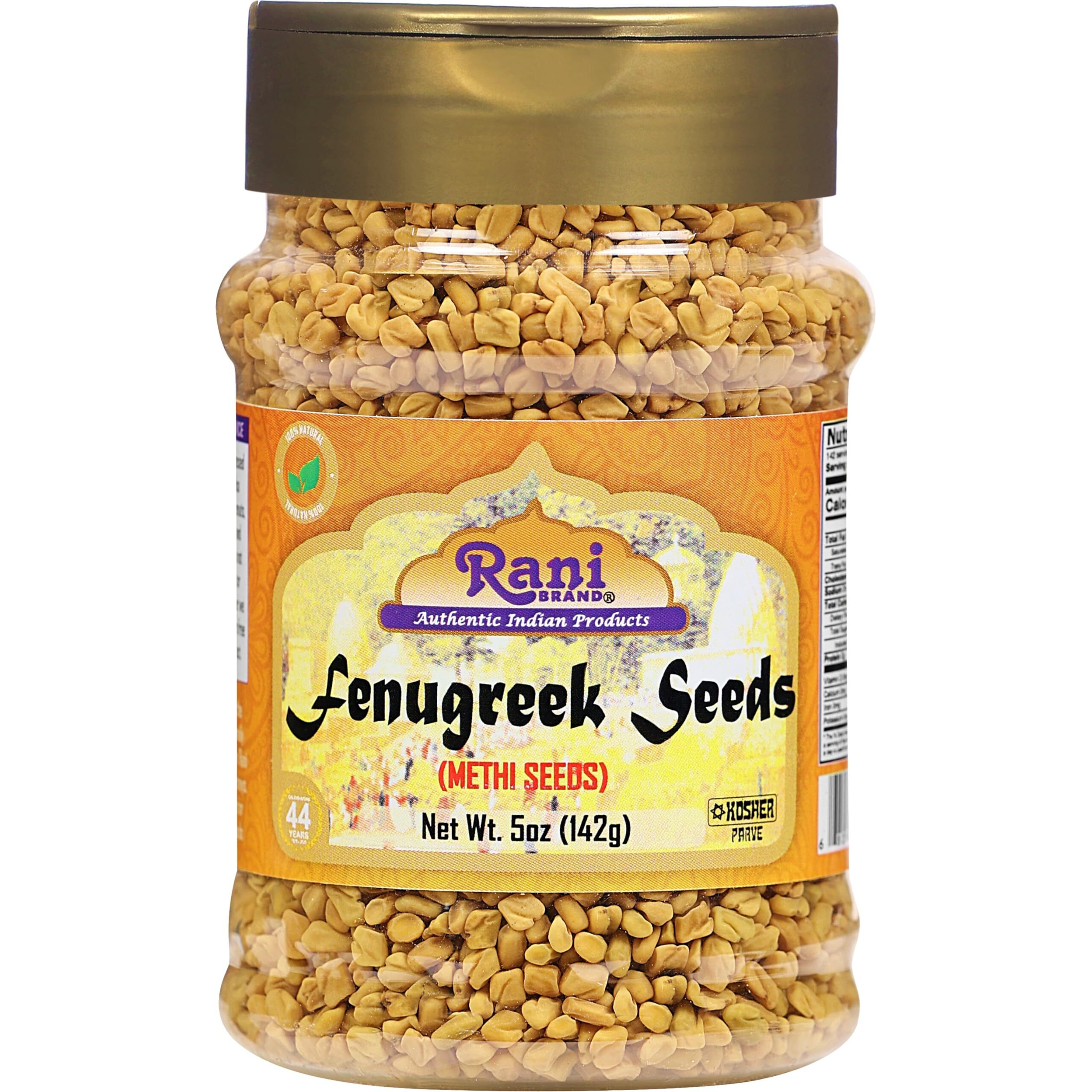 Rani Fenugreek (Methi) Seeds Whole 5oz (141g) PET Jar, Trigonella foenum graecum ~ All Natural, Vegan, Gluten Friendly, Non-GMO, Indian Origin, used in cooking & Ayurvedic spice