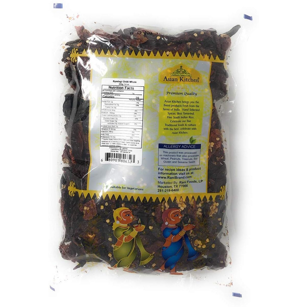 Asian Kitchen (By Rani Brand) Byadagi Chilli Whole, Indian Chilli 14oz (400g) ~ All Natural, Vegan, Gluten Friendly, NON-GMO, Indian Origin