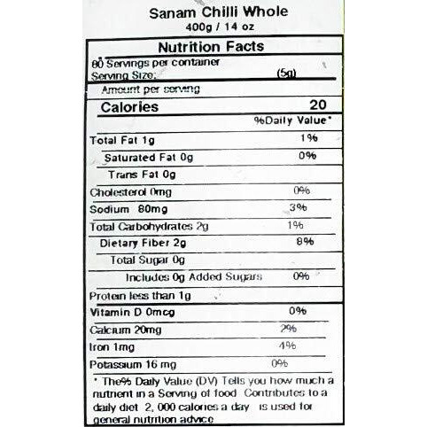 Asian Kitchen (By Rani Brand) Sanam Chilli Whole, Indian Chilli 14oz (400g) ~ All Natural, Vegan, Gluten Friendly, NON-GMO, Indian Origin