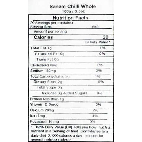 Asian Kitchen (By Rani Brand) Sanam Chilli Whole, Indian Chilli 3.5oz (100g) ~ All Natural, Vegan, Gluten Friendly, NON-GMO, Indian Origin