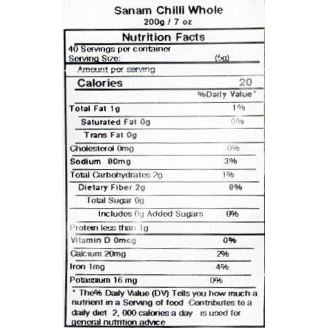 Asian Kitchen (By Rani Brand) Sanam Chilli Whole, Indian Chilli 7oz (200g) ~ All Natural, Vegan, Gluten Friendly, NON-GMO, Indian Origin