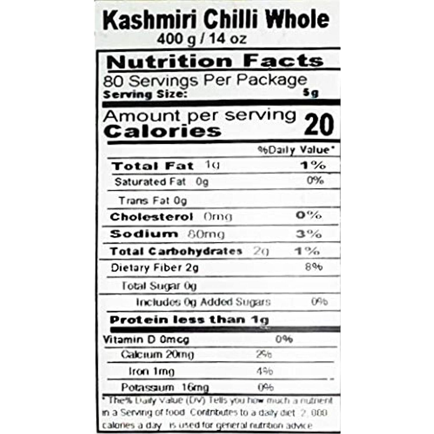 Asian Kitchen Kashmiri Chilli Whole, Low Heat Indian Chilli 14oz (400g) ~ All Natural, Vegan, Gluten Friendly, NON-GMO, Indian Origin