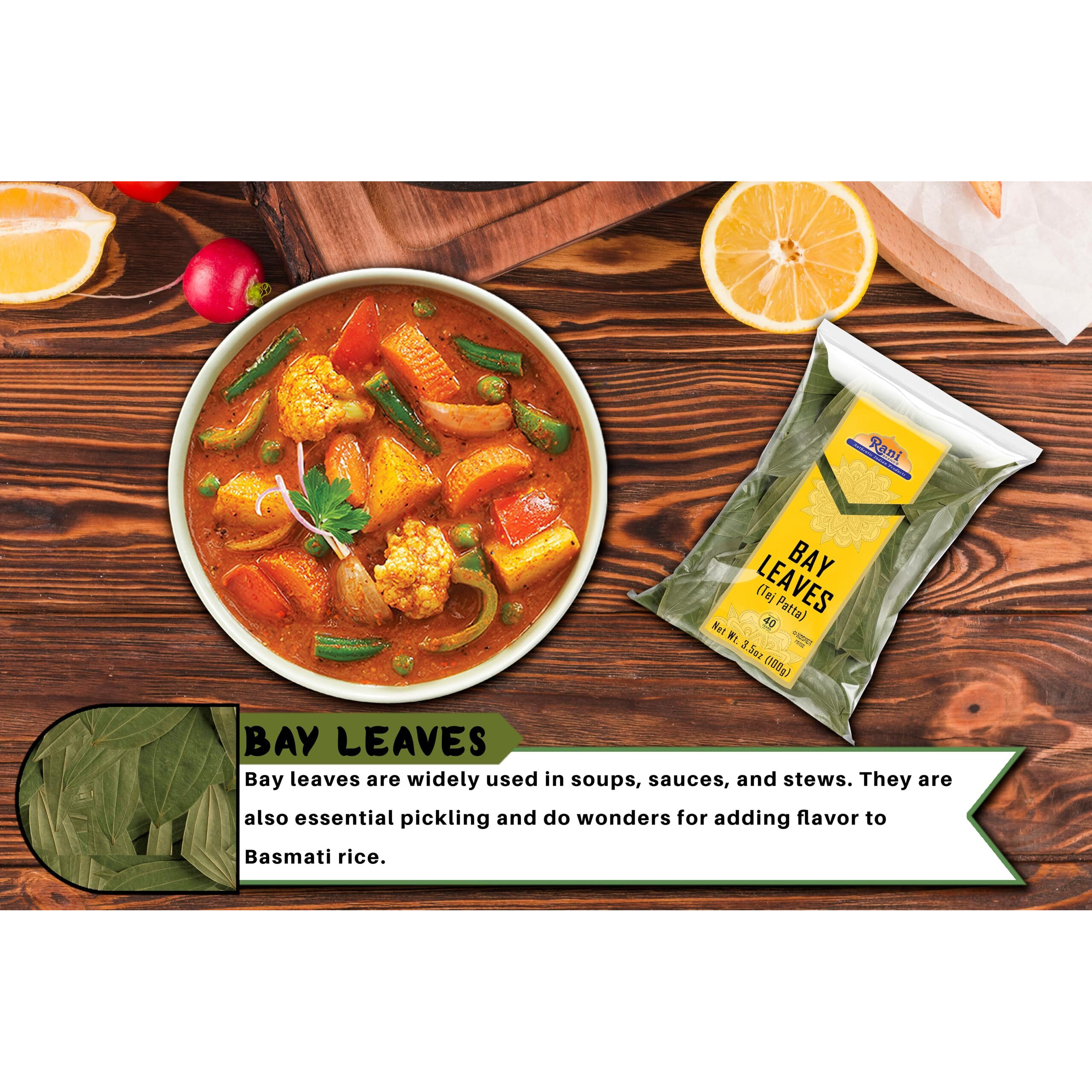 Rani Bay Leaf (Leaves) Whole Spice Hand Selected Extra Large 3.5oz (100g) ~ All Natural | Gluten Friendly | NON-GMO | Kosher | Vegan | Indian Origin (Tej Patta)