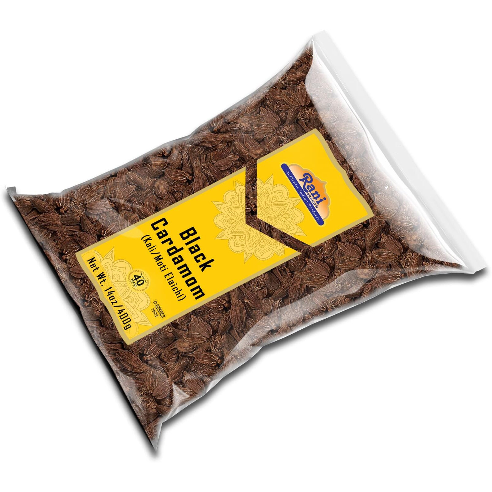 Rani Black Cardamom Pods (Kali Elachi) Whole Indian Spice 14oz (400g) ~ All Natural, Vegan, Gluten Friendly, NON-GMO, Indian Origin, Smokey, Tsaoko, Cao Guo, Bach Dan Khau, Badi