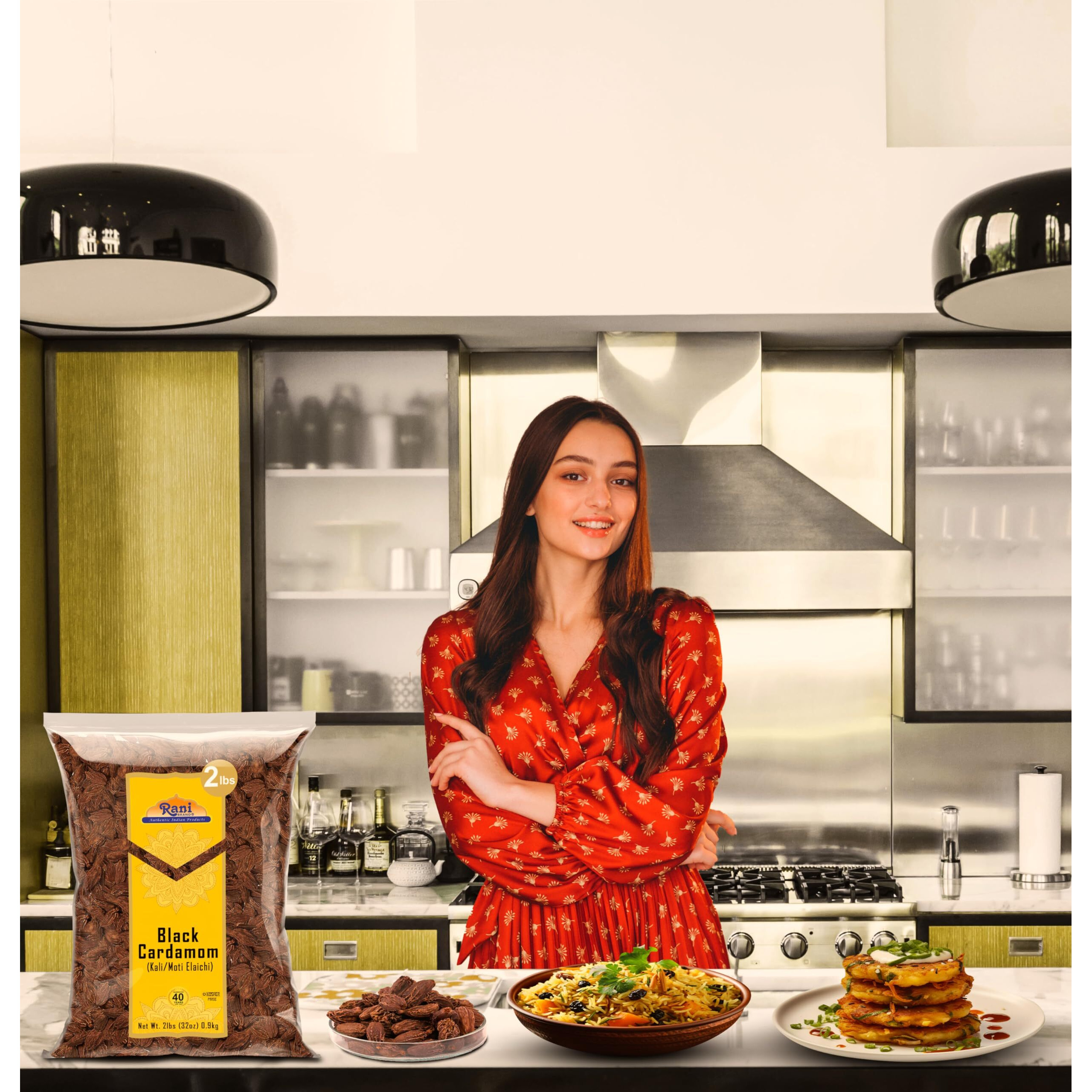 Rani Black Cardamom Pods (Kali Elachi) Whole Indian Spice 32oz (2lbs) 908g Bulk ~ All Natural, Vegan, Gluten Friendly, NON-GMO, Kosher, Indian Origin