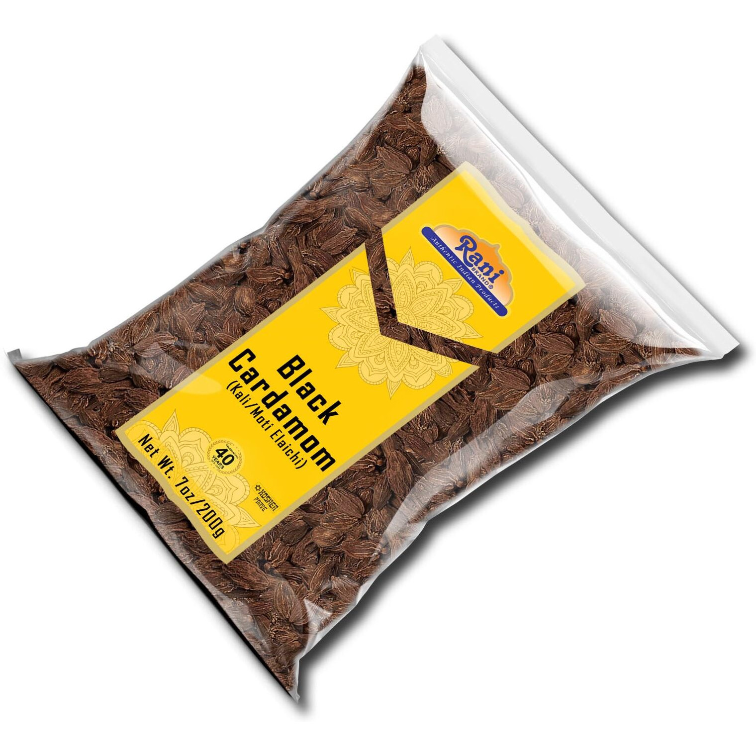 Rani Black Cardamom Pods (Kali Elachi) Whole Indian Spice 7oz (200g) ~ All Natural, Vegan, Gluten Friendly, NON-GMO, Indian Origin, Smokey, Tsaoko, Cao Guo, Bach Dan Khau, Badi