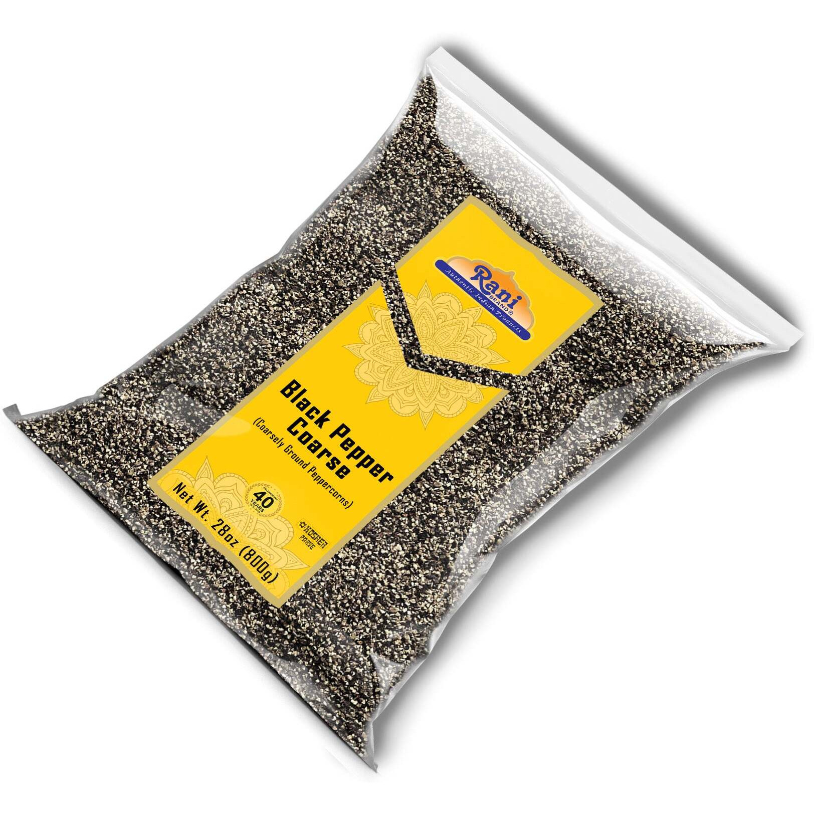Rani Black Pepper Coarse Ground 28 Mesh (Table Grind) 28oz (1.75lbs) 800g ~ All Natural, Vegan, Gluten Friendly, NON-GMO, Kosher, Product of Vietnam