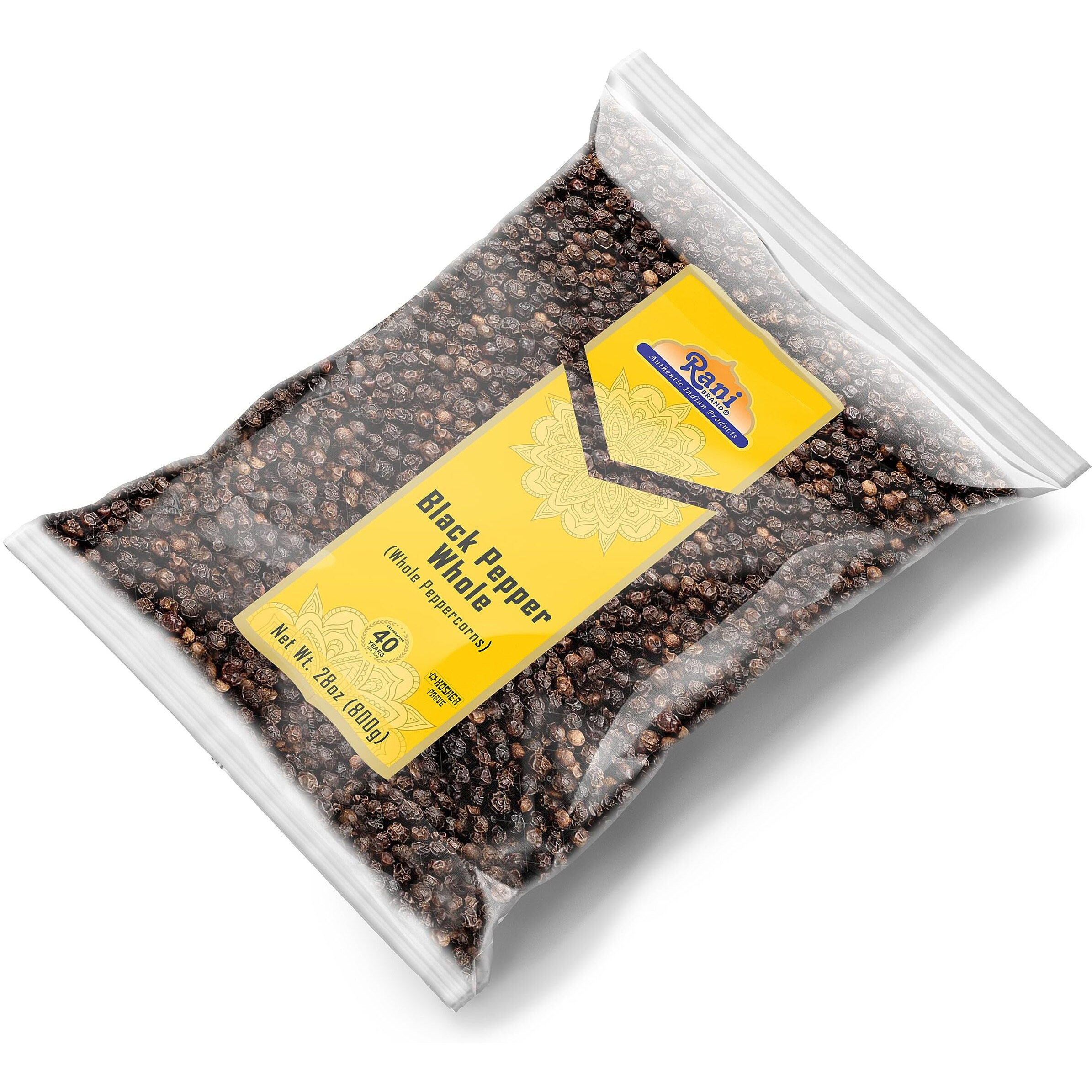 Rani Black Pepper Whole (Peppercorns), Premium MG-1 Grade 28oz (1.75lbs) 800g ~ All Natural, Gluten Friendly, Non-GMO, Kosher, Product of Vietnam, Perfect size for Grinders