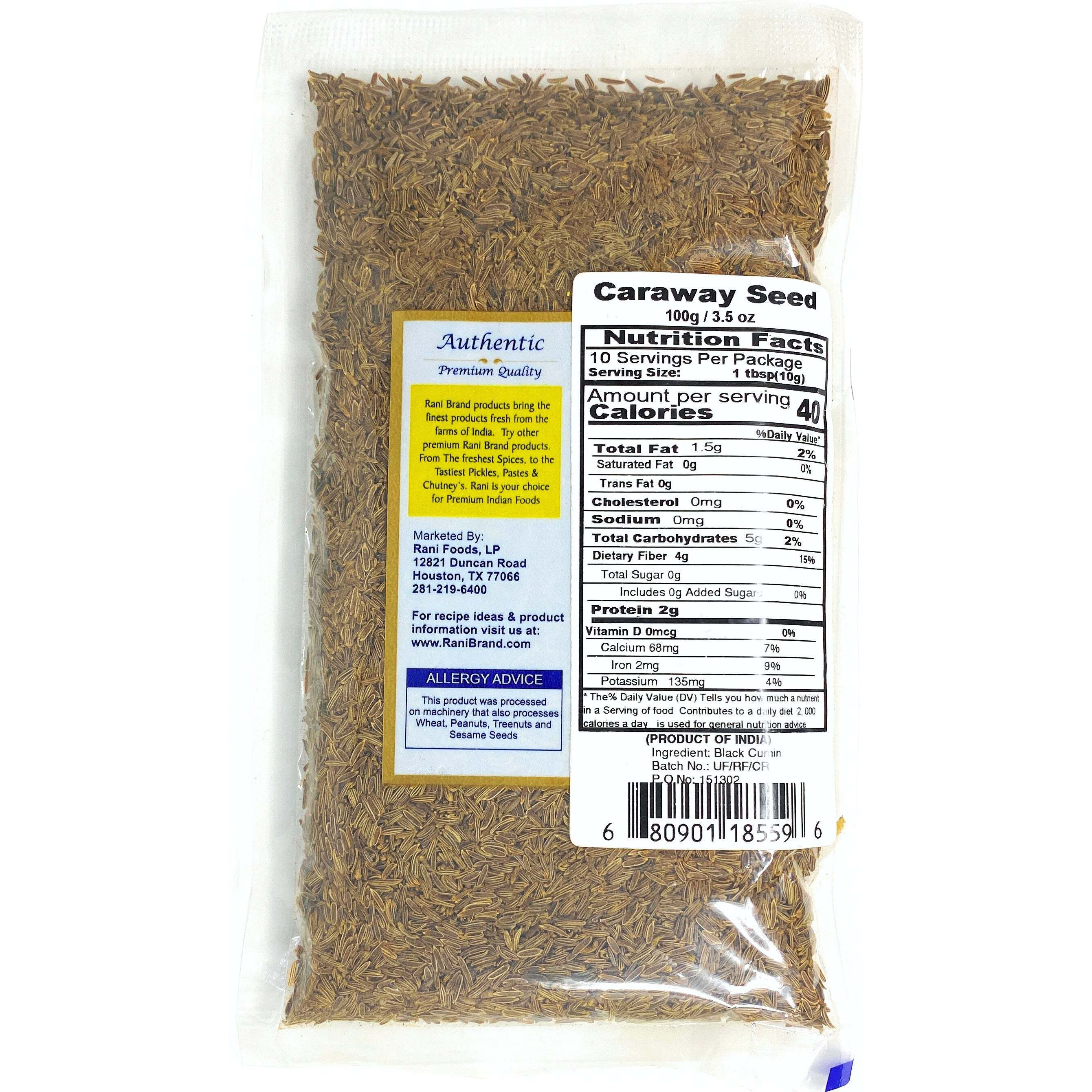 Rani Caraway Seeds Spice 3.5oz (100g) Natural ~ Gluten Friendly, NON-GMO, Vegan, Indian Origin