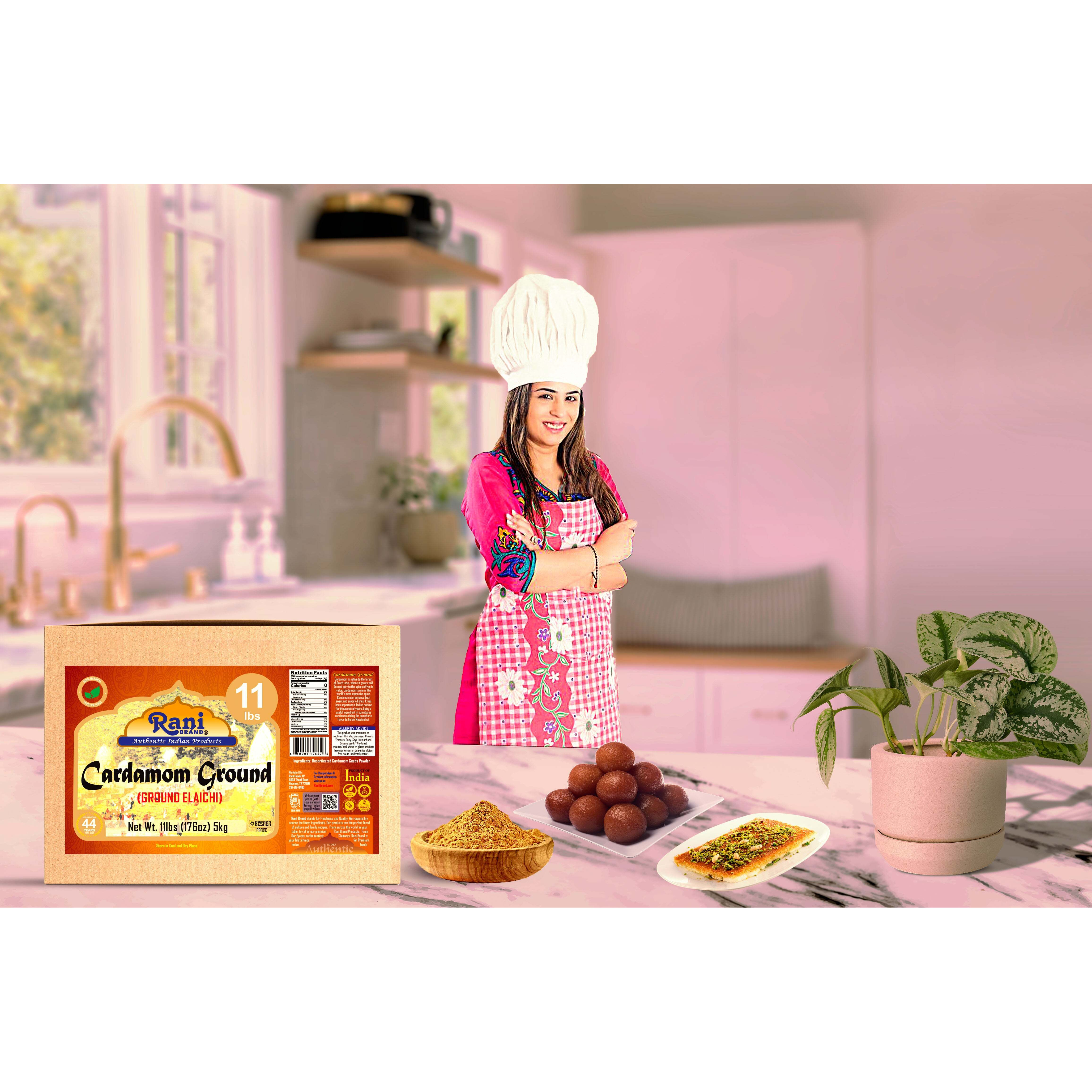 Rani Cardamom (Elachi) Ground, Powder Indian Spice 176oz (11lbs) 5kg Bulk Box ~ All Natural, No Color Added, Gluten Friendly, Vegan, NON-GMO, Kosher, No Salt or Fillers