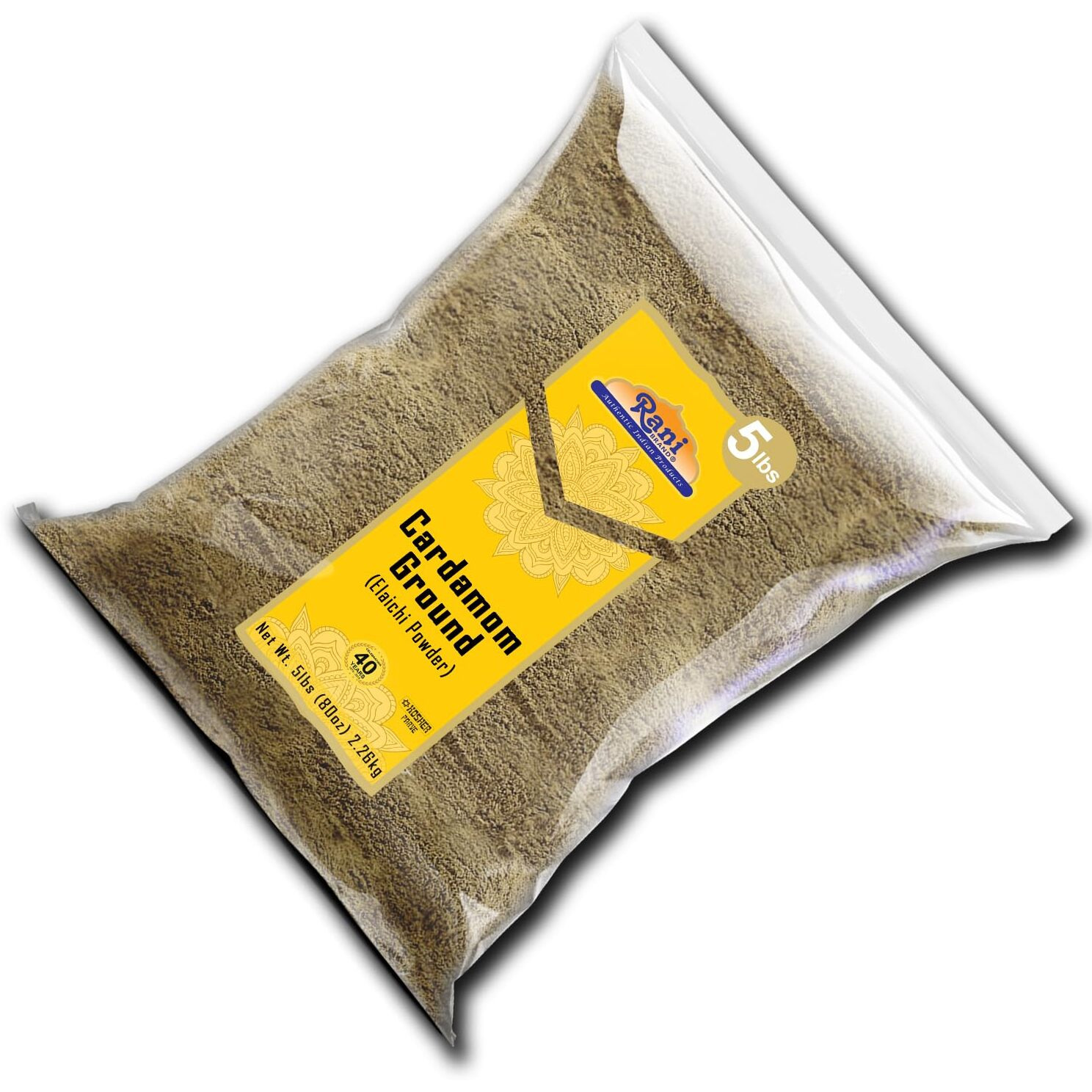 Rani Cardamom (Elachi) Ground, Powder Indian Spice 80oz (5lbs) 2.27kg Bulk ~ All Natural, No Color Added, Gluten Friendly, Vegan, NON-GMO, Kosher, No Salt or Fillers