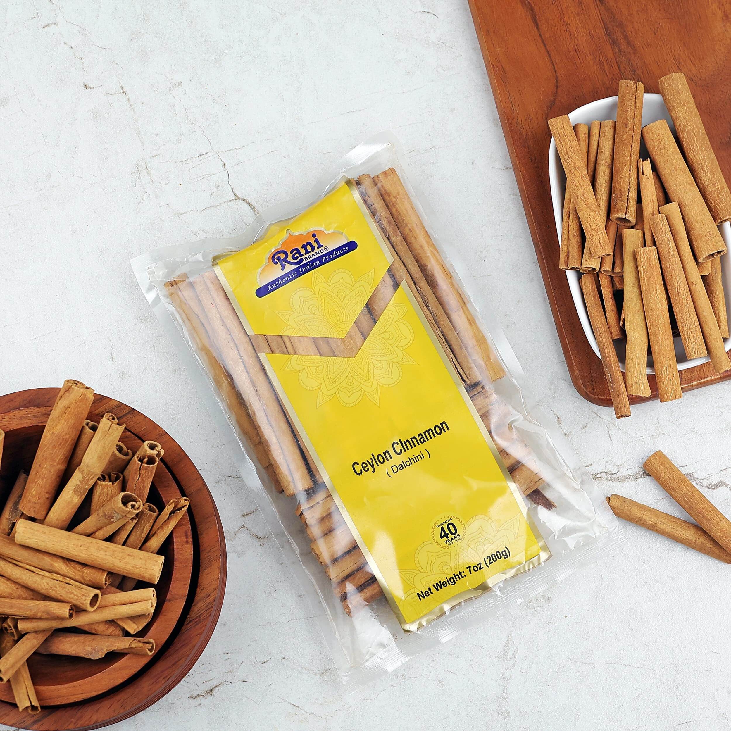 Rani Ceylon Cinnamon Sticks 7oz (200g) ~ 20-24 Sticks 5 Inches in Length, True Ceylon Cinnamon (Not Cassia) ~ All Natural, Vegan, No Colors, Gluten Friendly, NON-GMO, Kosher, Product of Vietnam