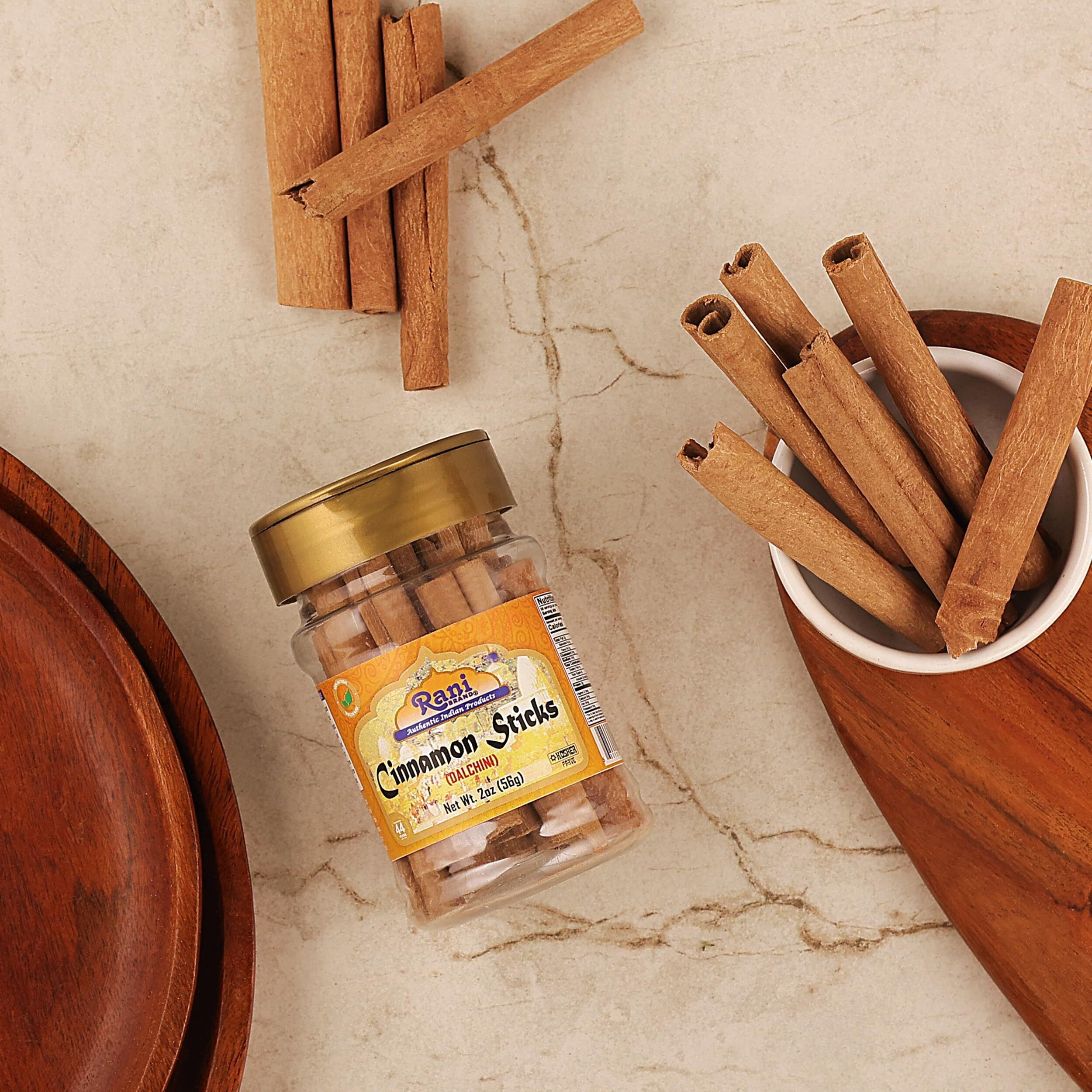 Rani Cinnamon Sticks 2oz (56g) PET Jar - 10-13 Sticks - Strong Aroma, Perfect for Baking, Cooking & Beverages, 3+ Inches Length - Cassia Saigon Cinnamon from Vietnam, Kosher