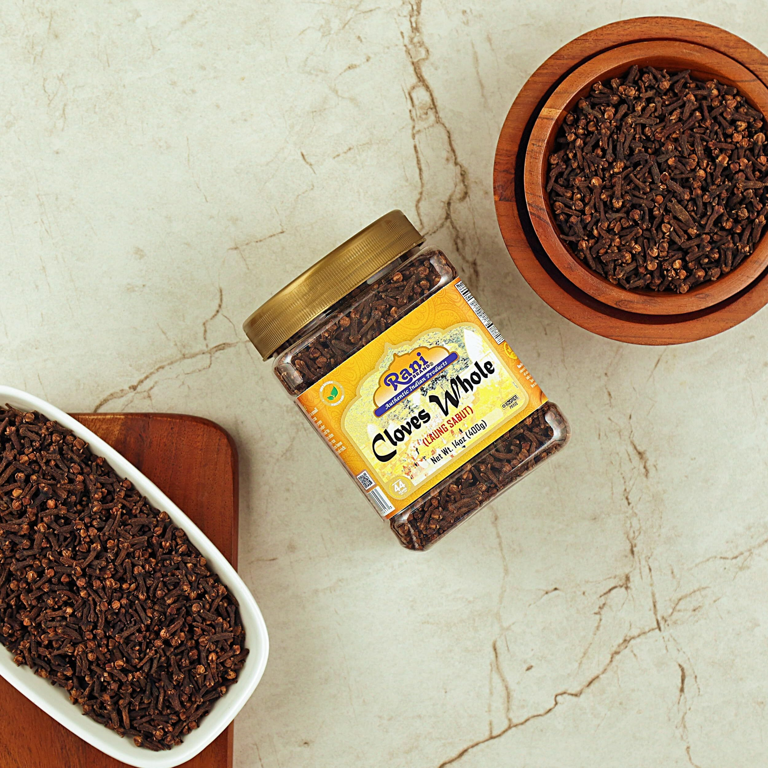 Rani Cloves Whole (Laung) 14oz (400g) Great for Food, Tea, Pomander Balls and Potpourri, Hand Selected, Spice, Bulk PET Jar ~ All Natural, NON-GMO, Vegan, Gluten Friendly, Indian Origin