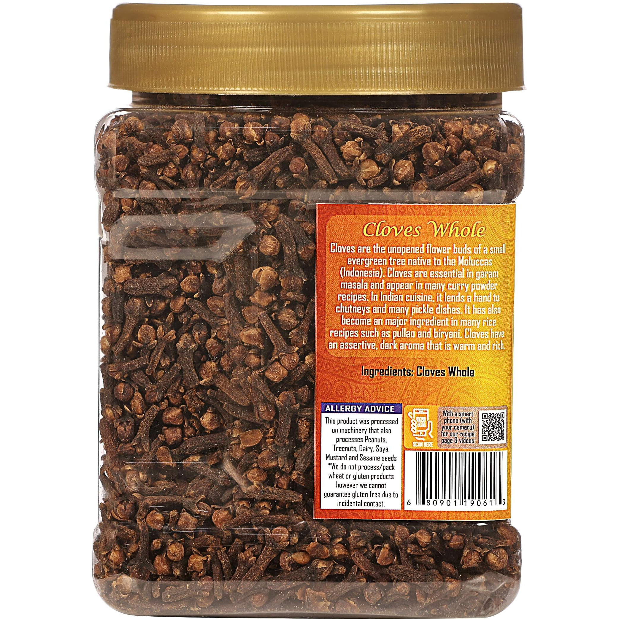 Rani Cloves Whole (Laung) 14oz (400g) Great for Food, Tea, Pomander Balls and Potpourri, Hand Selected, Spice, Bulk PET Jar ~ All Natural, NON-GMO, Vegan, Gluten Friendly, Indian Origin