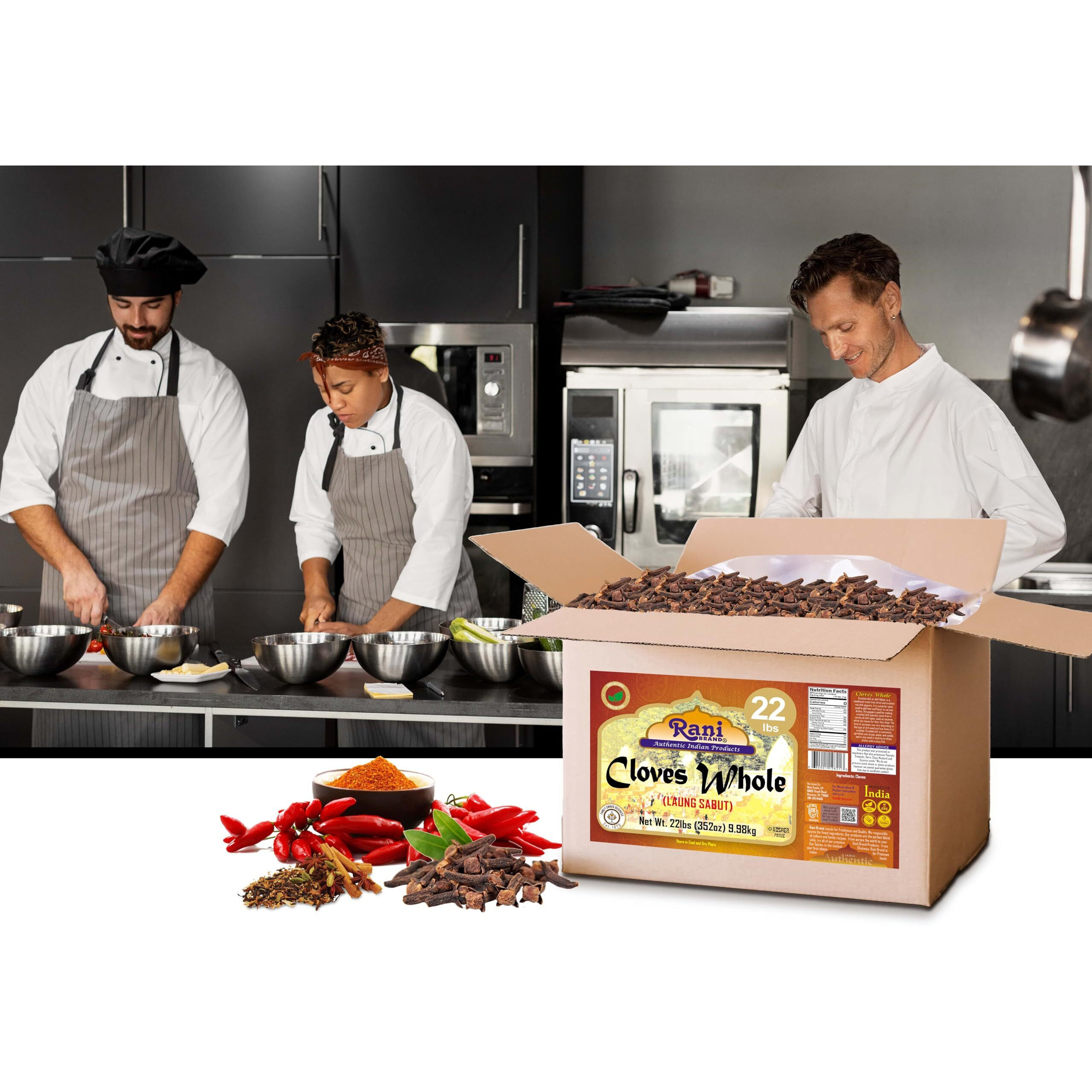 Rani Cloves Whole (Laung) 352oz (22lbs) 9.98kg, Bulk Box, Great for Food, Tea, Pomander Balls and Potpourri, Hand Selected, Spice ~ All Natural, NON-GMO, Vegan, Gluten Friendly, Indian Origin