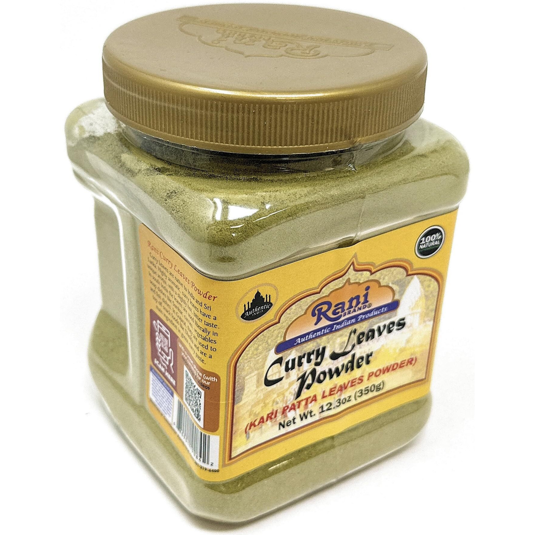 Rani Curry Leaves Powder (Kari Neem Patha) Indian Spice 12.3oz (350g) PET Jar ~ All Natural, Vegan, Gluten Friendly, NON-GMO, Indian Origin