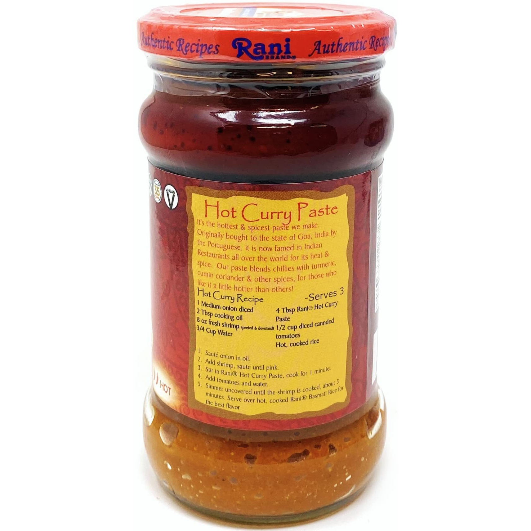 Rani Curry Paste HOT (Spice Paste) 10.5oz (300g) Glass Jar, Pack of 5+1 FREE ~ No Colors, All Natural, NON-GMO, Vegan, Gluten Free, Indian Origin