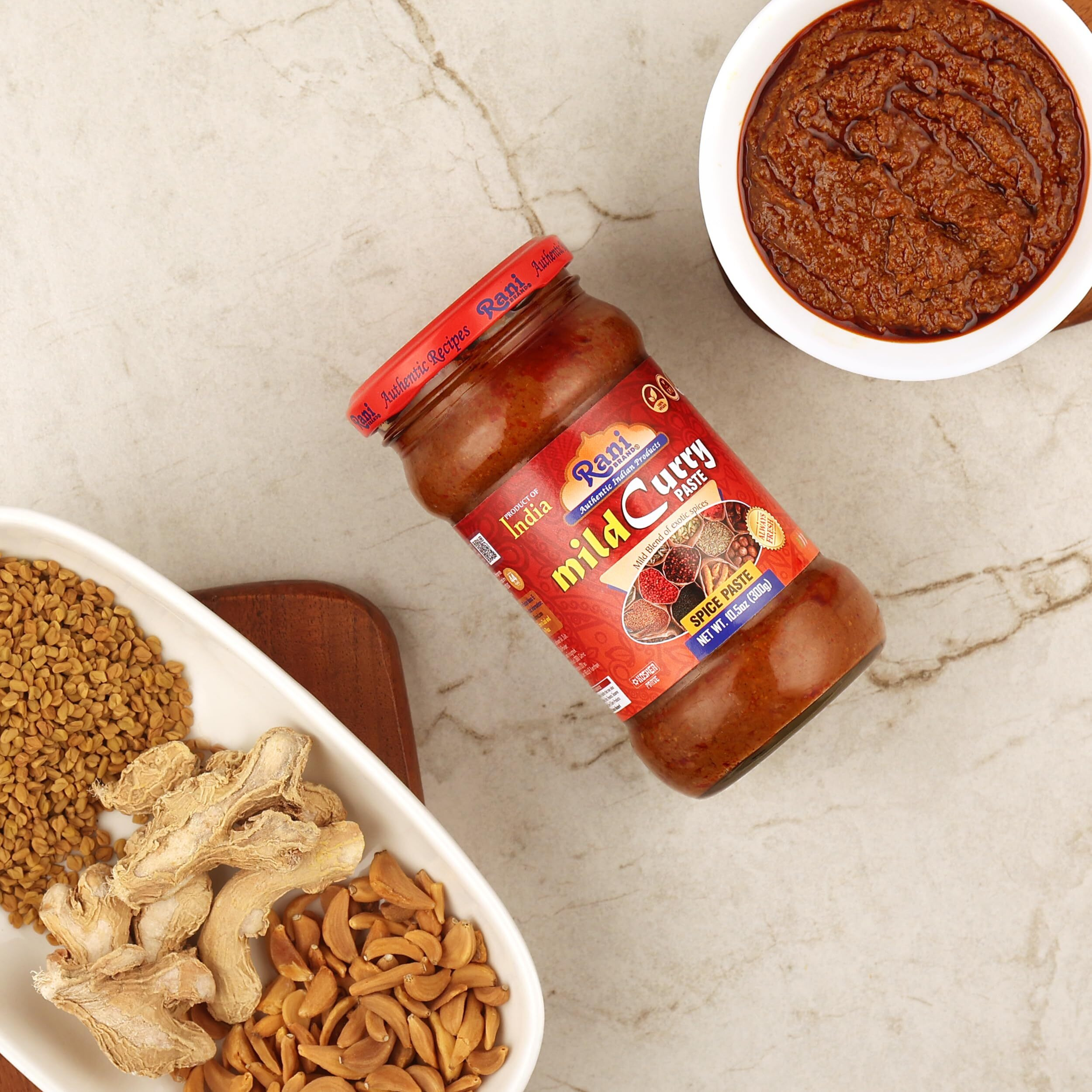 Rani Curry Paste MILD (Spice Paste) 10.5oz (300g) Glass Jar, Pack of 5+1 FREE ~ No Colors, All Natural, NON-GMO, Vegan, Gluten Free, Indian Origin