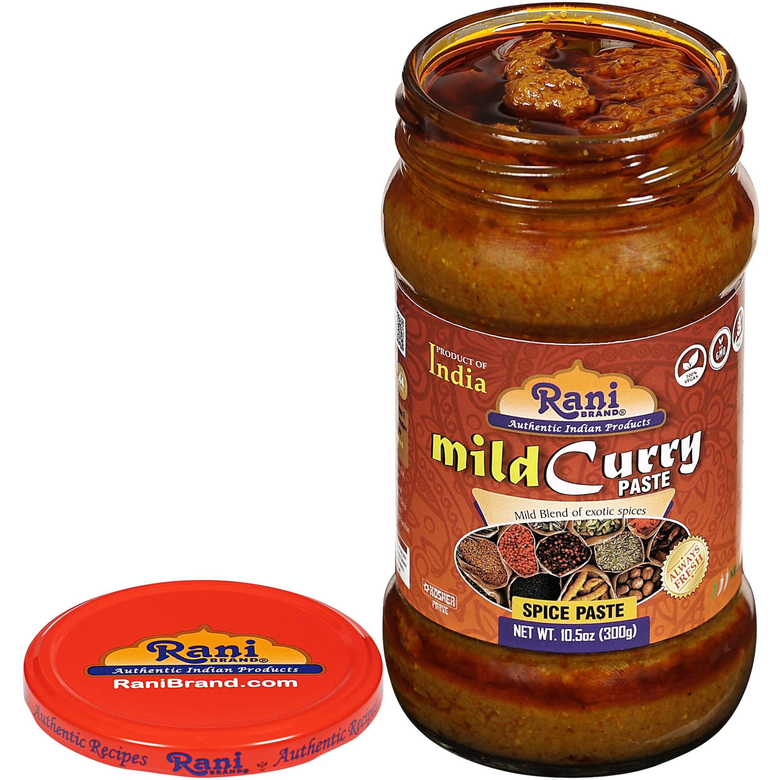 Rani Curry Paste MILD (Spice Paste) 10.5oz (300g) Glass Jar, Pack of 5+1 FREE ~ No Colors, All Natural, NON-GMO, Vegan, Gluten Free, Indian Origin