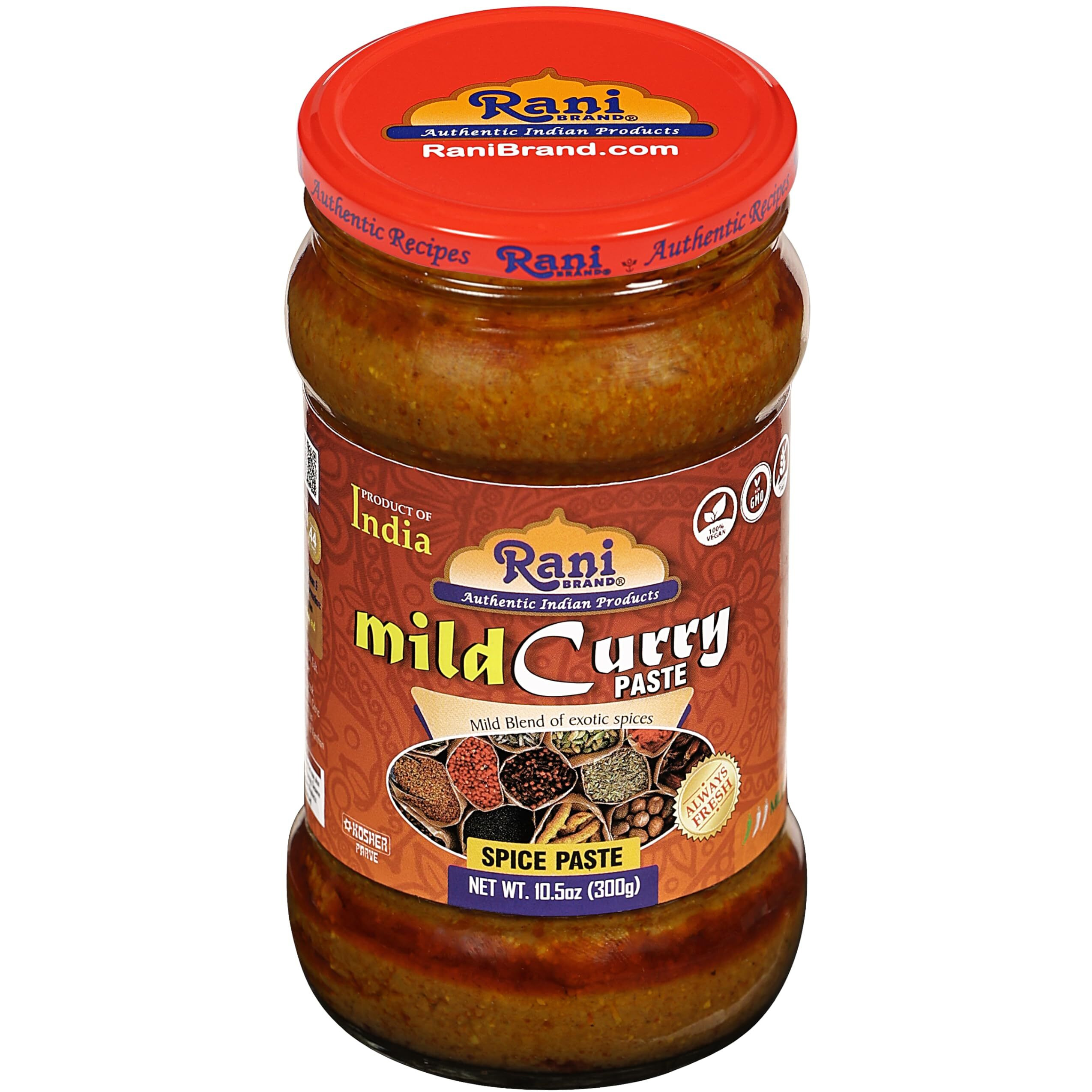 Rani Curry Paste MILD (Spice Paste) 10.5oz (300g) Glass Jar, Pack of 5+1 FREE ~ No Colors, All Natural, NON-GMO, Vegan, Gluten Free, Indian Origin