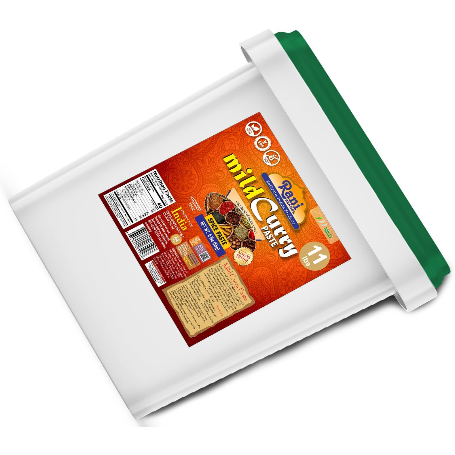 Rani Curry Paste MILD (Spice Paste) 176oz (11lbs) 5kg Bulk ~ No Colors, All Natural, NON-GMO, Kosher, Vegan, Gluten Free, Indian Origin