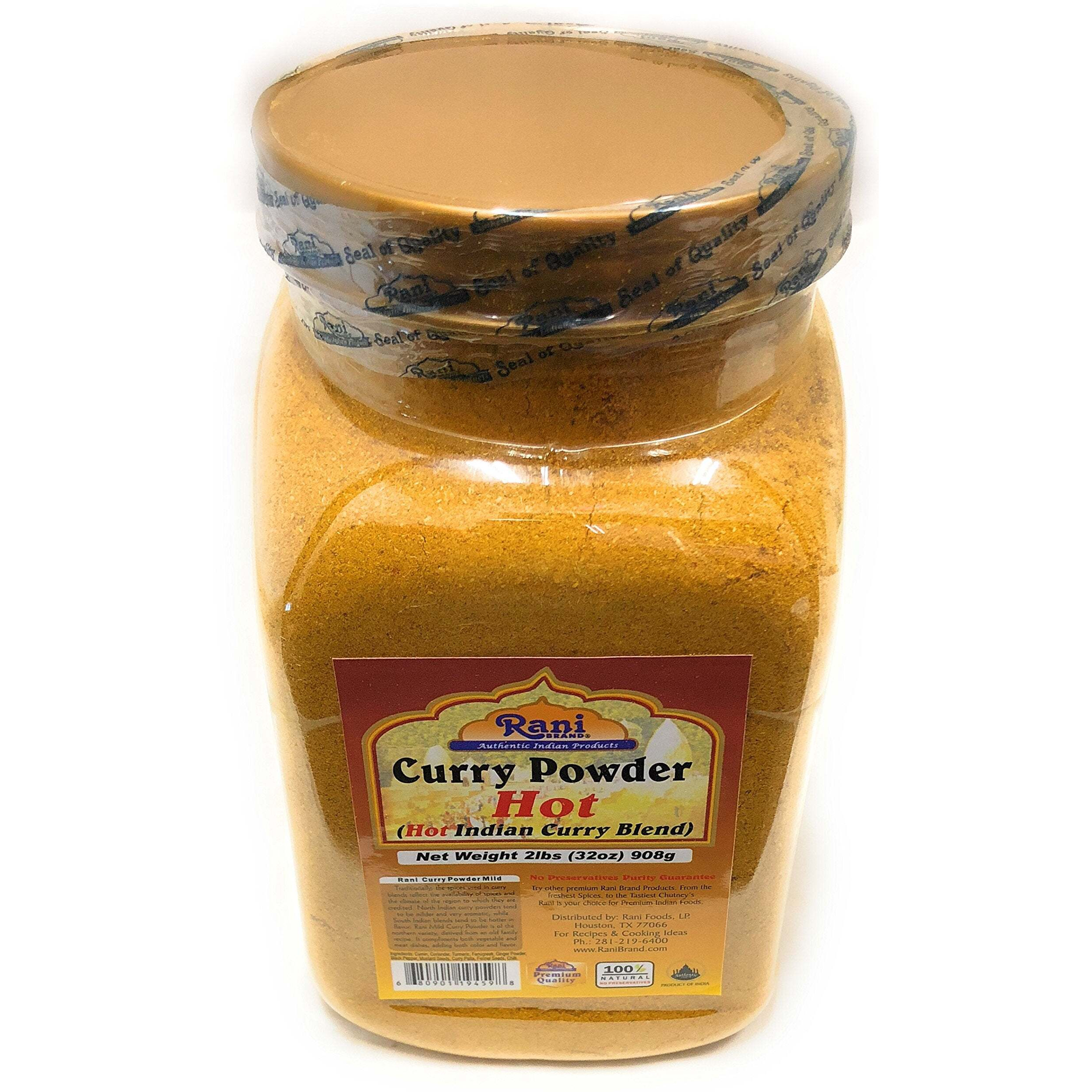 Rani Curry Powder Hot (11-Spice Authentic Indian Blend) 32oz (2lbs) 908g PET Jar ~ All Natural, Salt-Free, Vegan, No Colors, Gluten Friendly, NON-GMO, Indian Origin