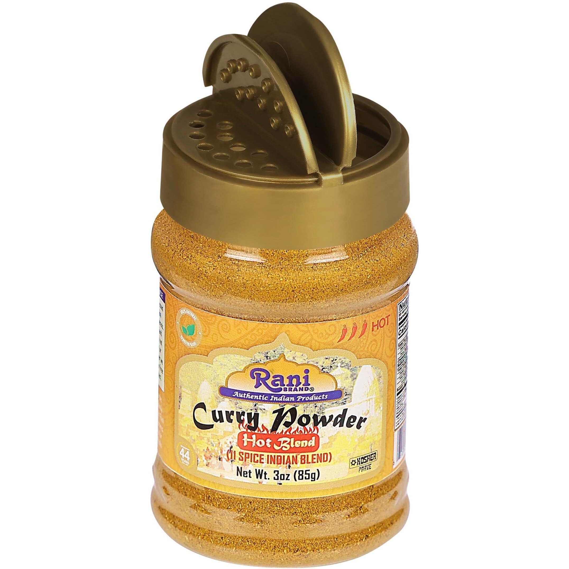 Rani Curry Powder Hot (11-Spice Authentic Indian Blend) 3oz (85g) PET Jar, Pack of 12 ~ All Natural, Salt-Free, Vegan, No Colors, Gluten Friendly, NON-GMO, Kosher, Indian Origin