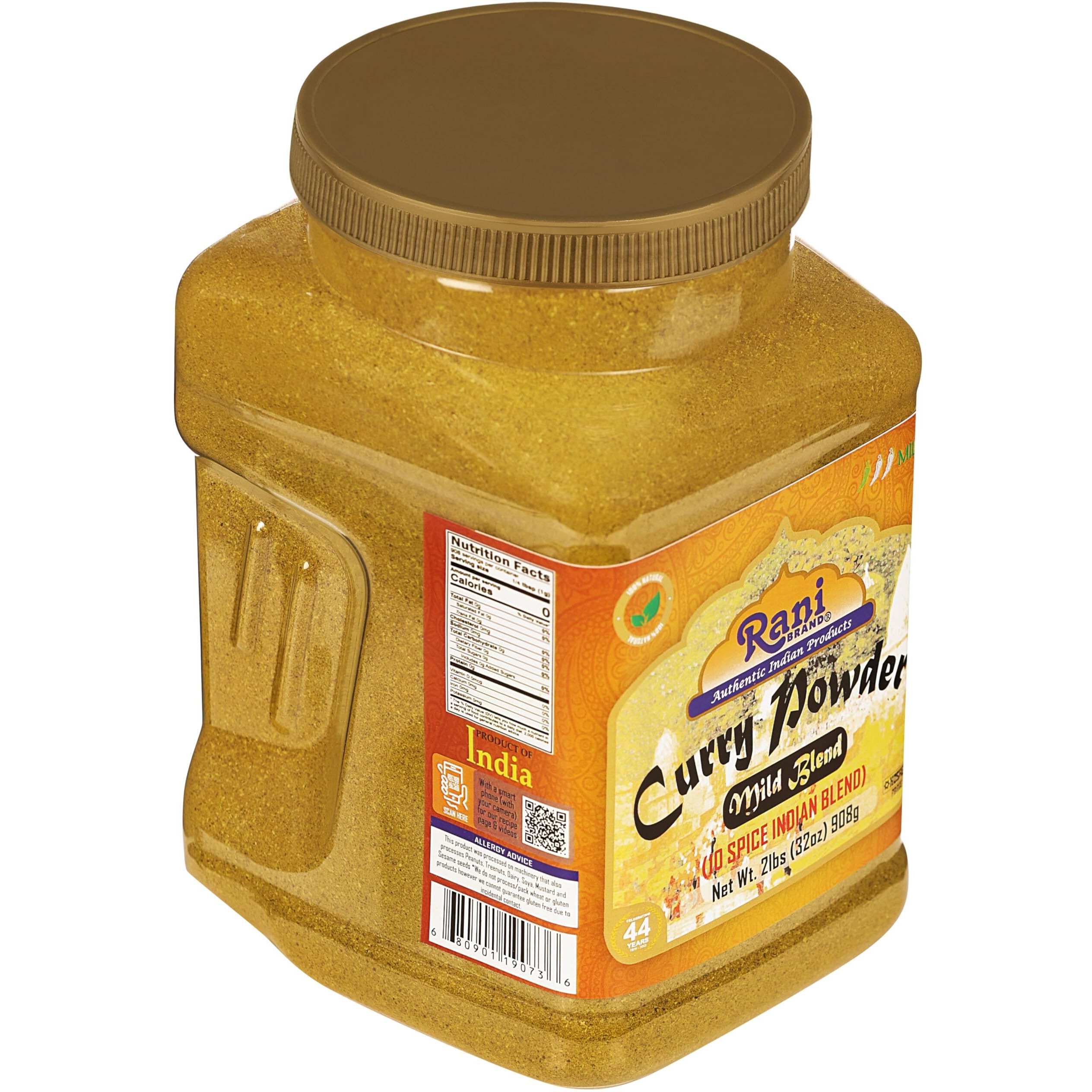 Rani Curry Powder Mild (10-Spice Authentic Indian Blend) 2lbs (908g) PET Jar ~ All Natural, Salt-Free, NO Chili or Peppers, Vegan, No Colors, Gluten Friendly, NON-GMO, Kosher, Indian Origin
