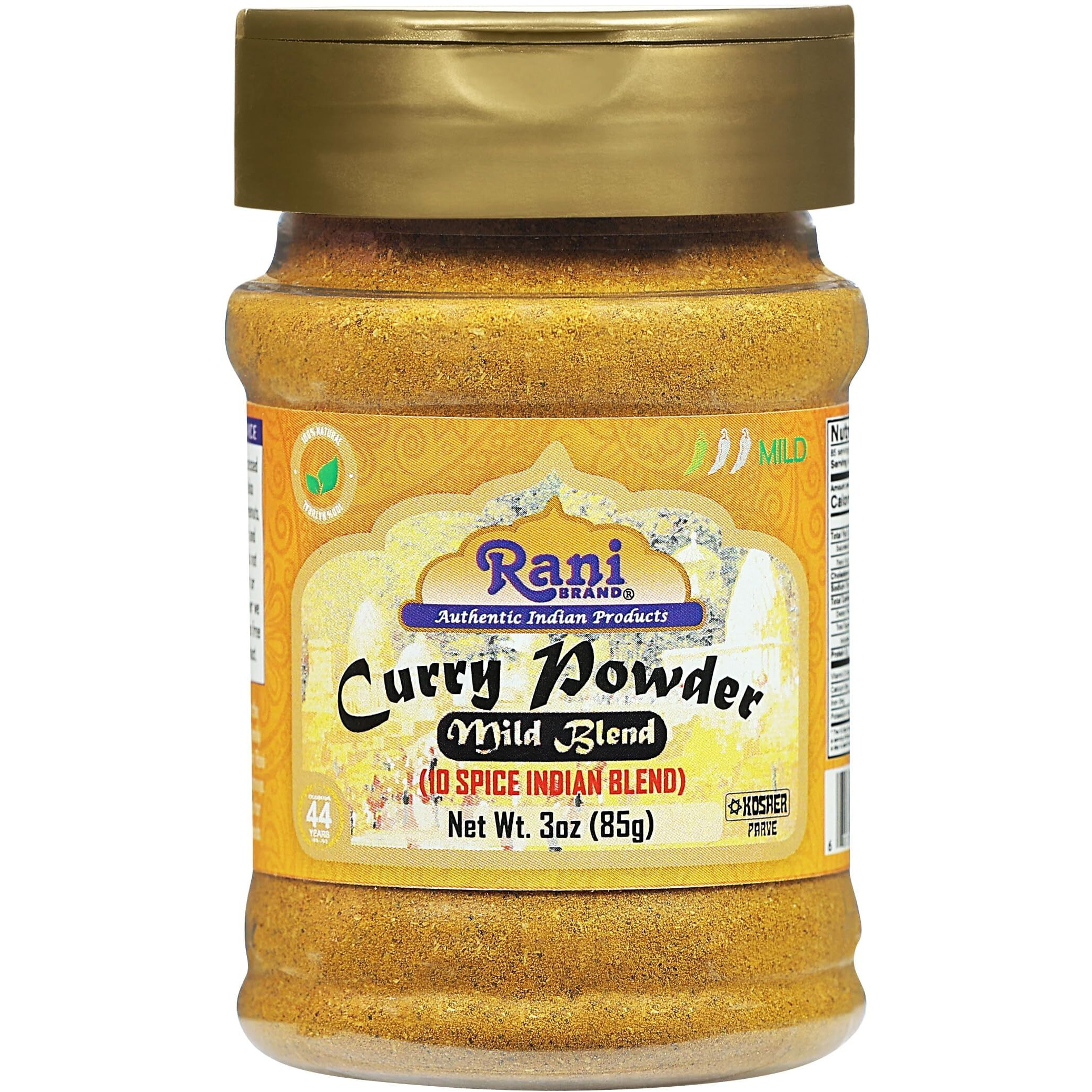 Rani Curry Powder Mild (10-Spice Authentic Indian Blend) 3oz (85g) PET Jar, Pack of 12 ~ All Natural, Salt-Free, NO Chili or Peppers, Vegan, Gluten Friendly, NON-GMO, Kosher, Indian Origin