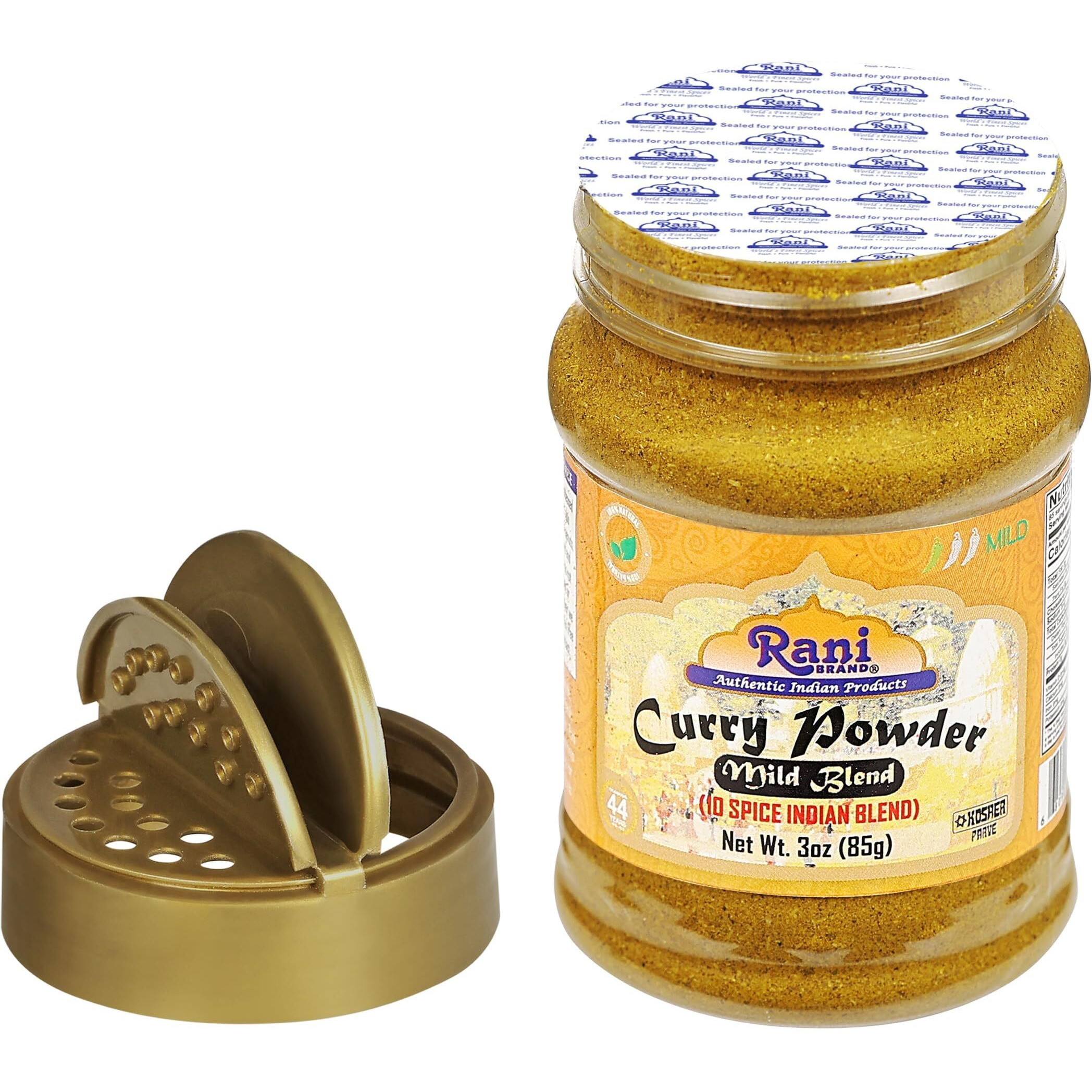 Rani Curry Powder Mild (10-Spice Authentic Indian Blend) 3oz (85g) PET Jar, Pack of 12 ~ All Natural, Salt-Free, NO Chili or Peppers, Vegan, Gluten Friendly, NON-GMO, Kosher, Indian Origin