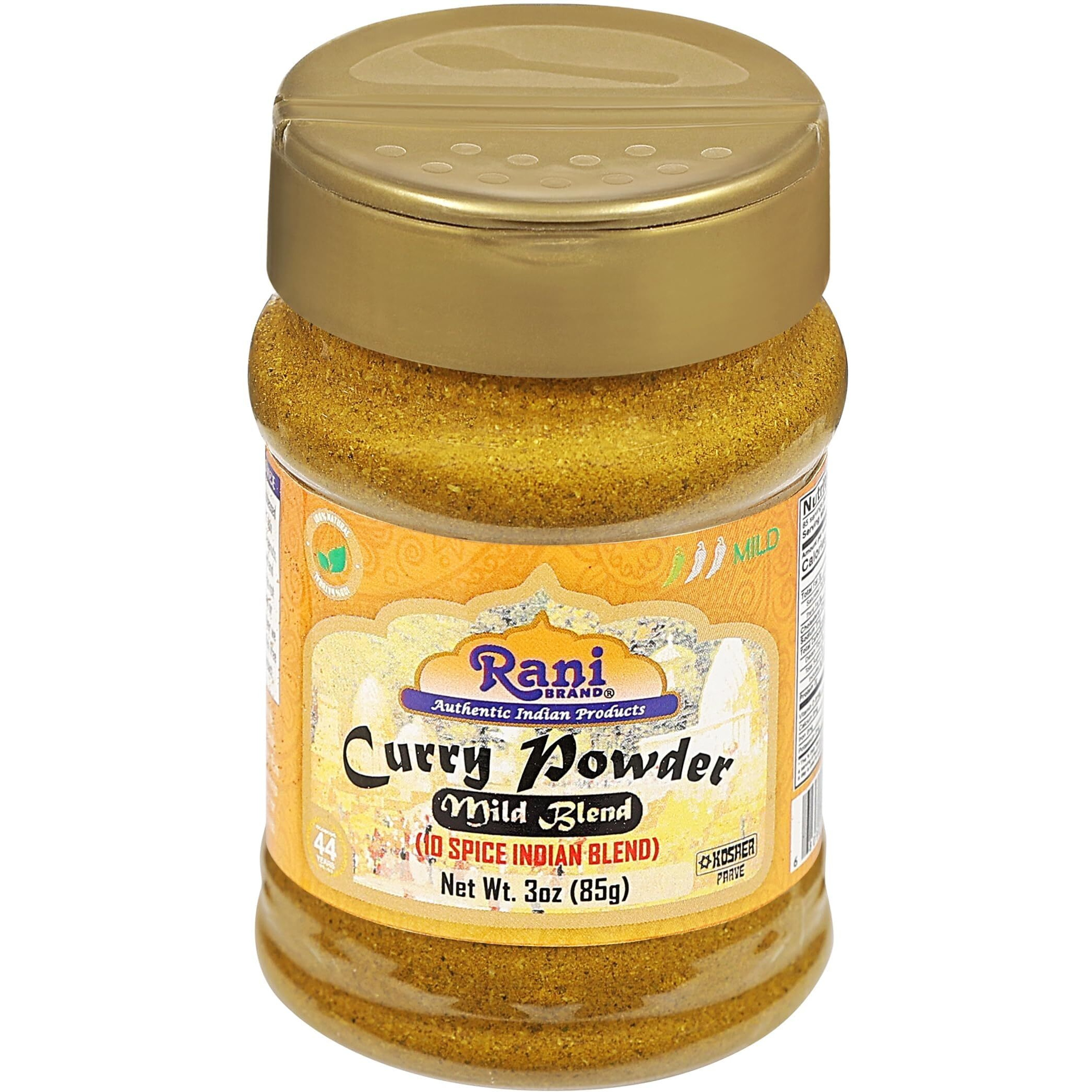 Rani Curry Powder Mild (10-Spice Authentic Indian Blend) 3oz (85g) PET Jar, Pack of 12 ~ All Natural, Salt-Free, NO Chili or Peppers, Vegan, Gluten Friendly, NON-GMO, Kosher, Indian Origin
