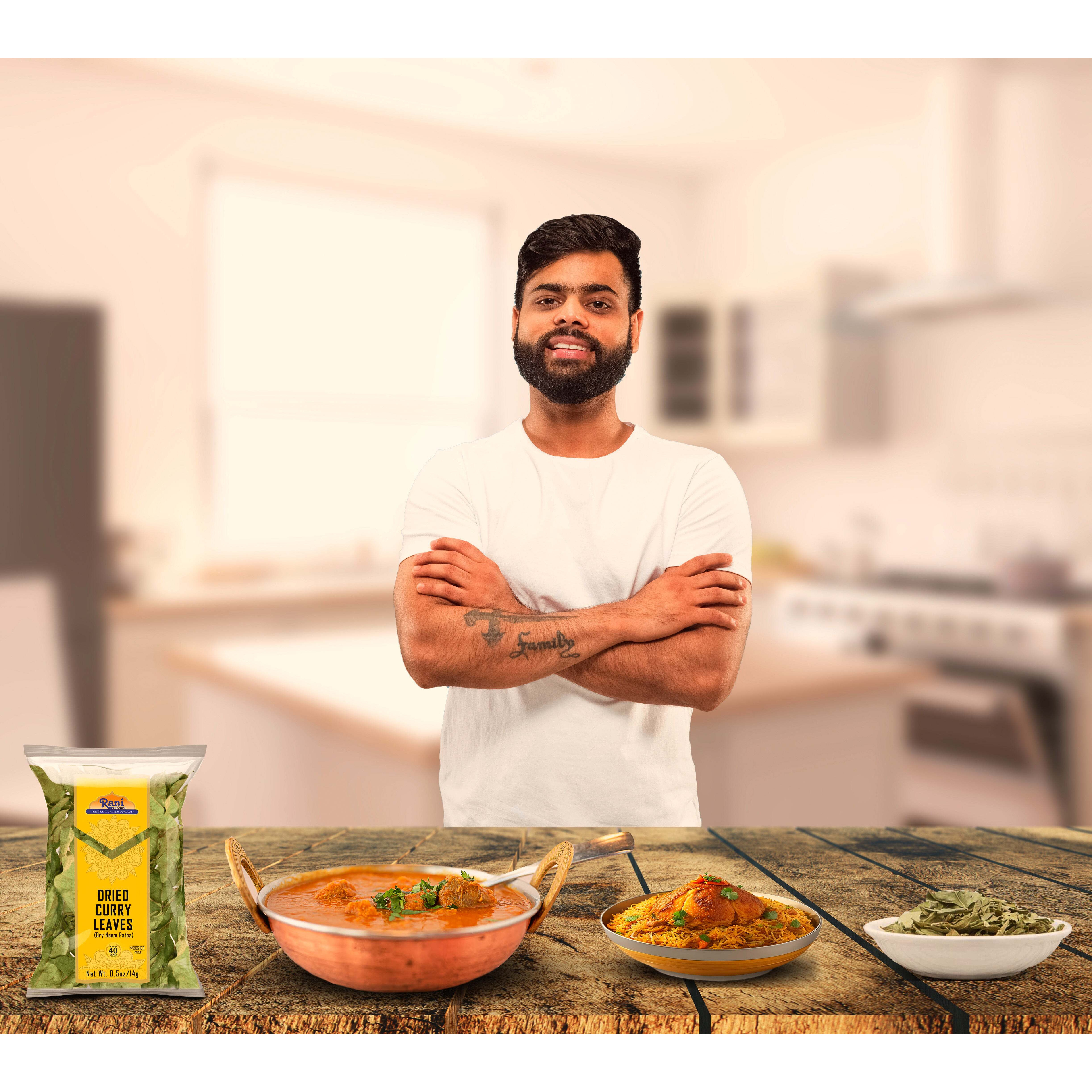 Rani Dried Curry Whole Leaves (Kari Neem Patha) Indian Spice 0.5oz (14g) ~ Non-irradiated, All Natural, Vegan, Gluten Friendly, NON-GMO, Product of USA