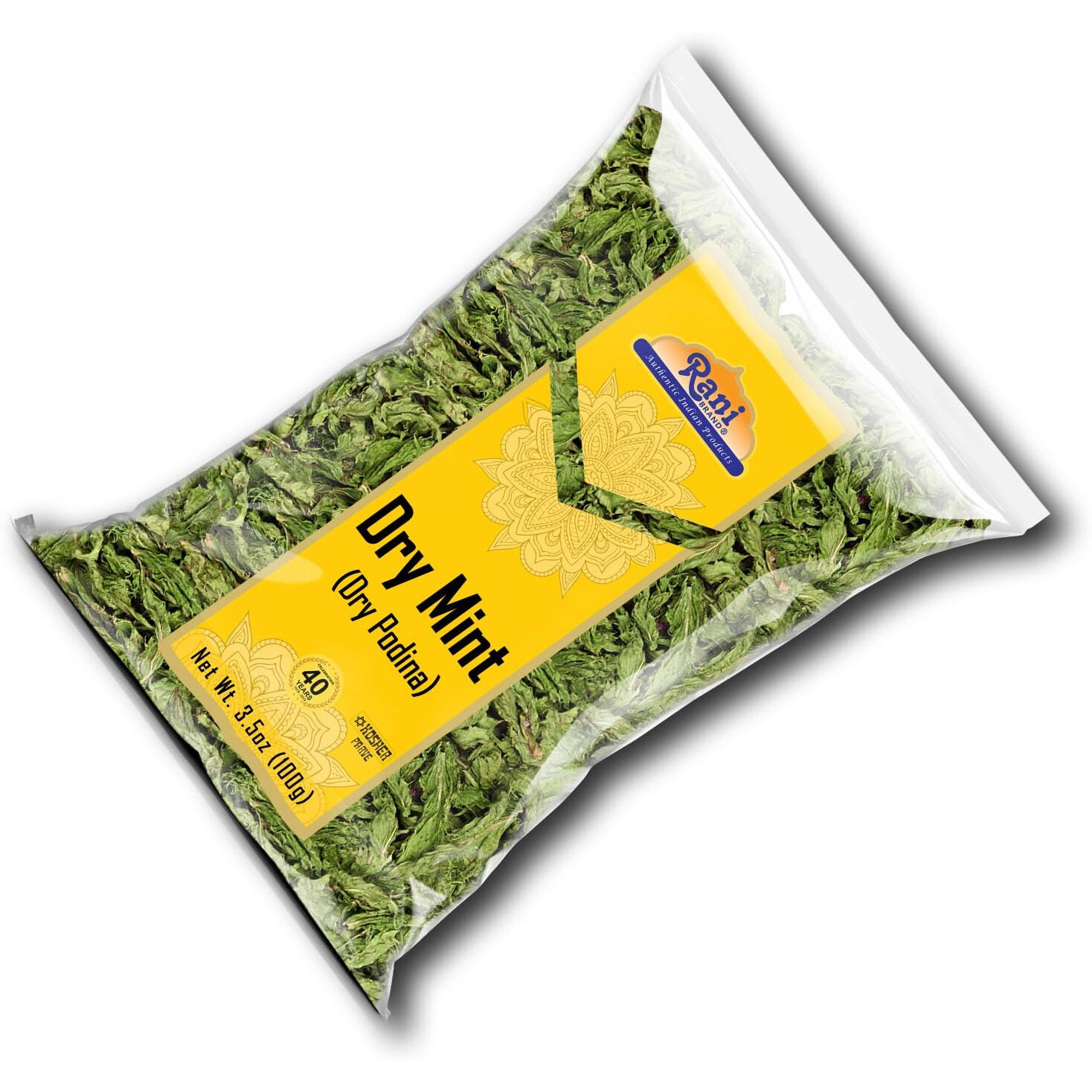 Rani Dry Mint Leaves (Podina Leaf) Spice, Dried Herb 3.5oz (100g) ~ All Natural, Gluten Friendly, NON-GMO, Kosher, Vegan, Indian Origin