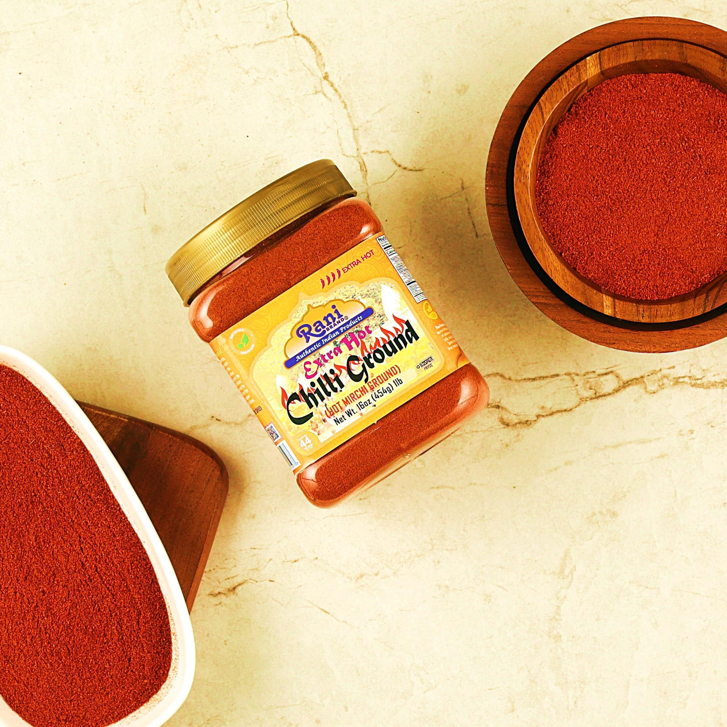 Rani Extra Hot Chilli Powder Indian Spice 16oz (1lb) 454g PET Jar, Pack of 6 ~ All Natural, No Color added, Gluten Friendly, Vegan, NON-GMO, Kosher, No Salt or fillers
