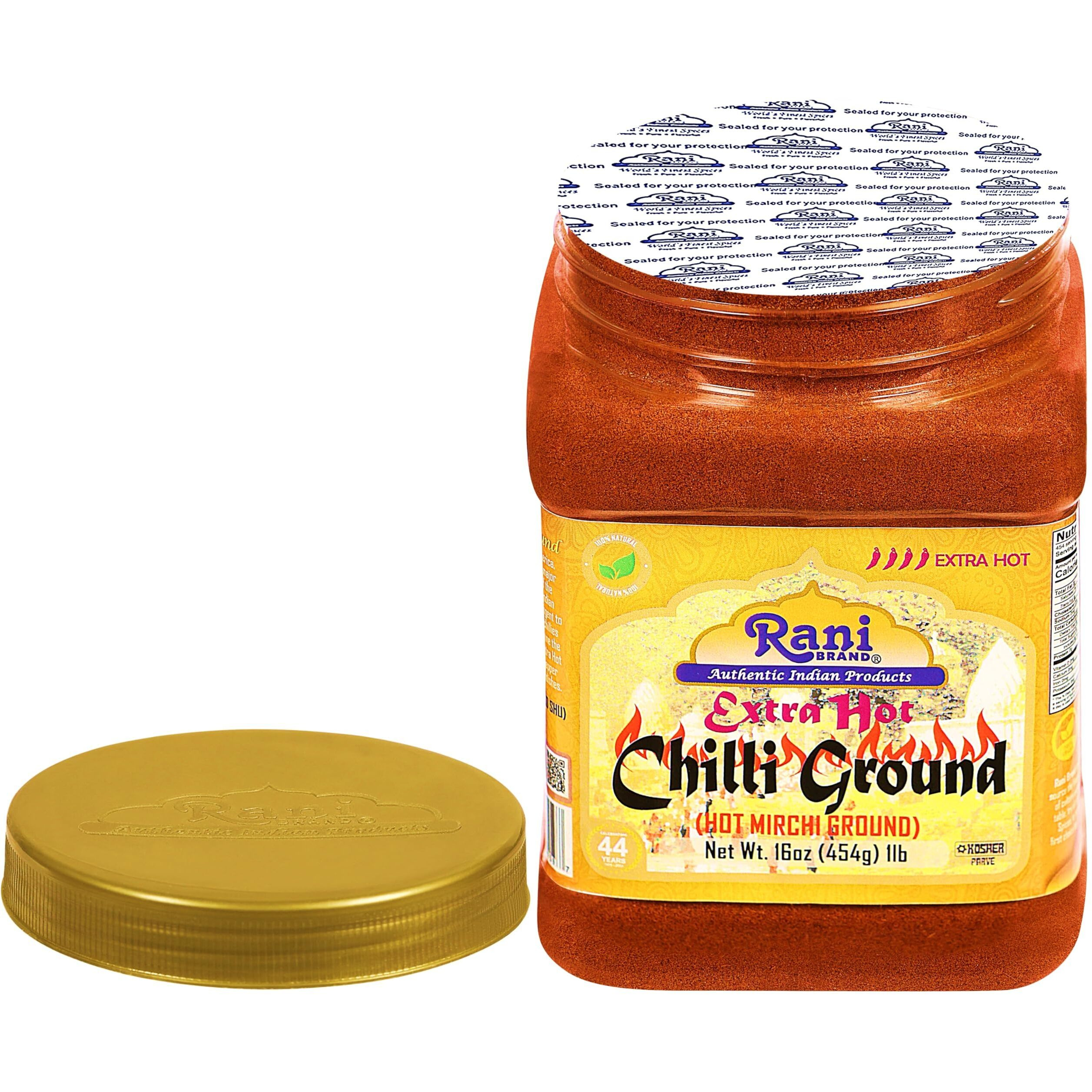 Rani Extra Hot Chilli Powder Indian Spice 16oz (1lb) 454g PET Jar, Pack of 6 ~ All Natural, No Color added, Gluten Friendly, Vegan, NON-GMO, Kosher, No Salt or fillers