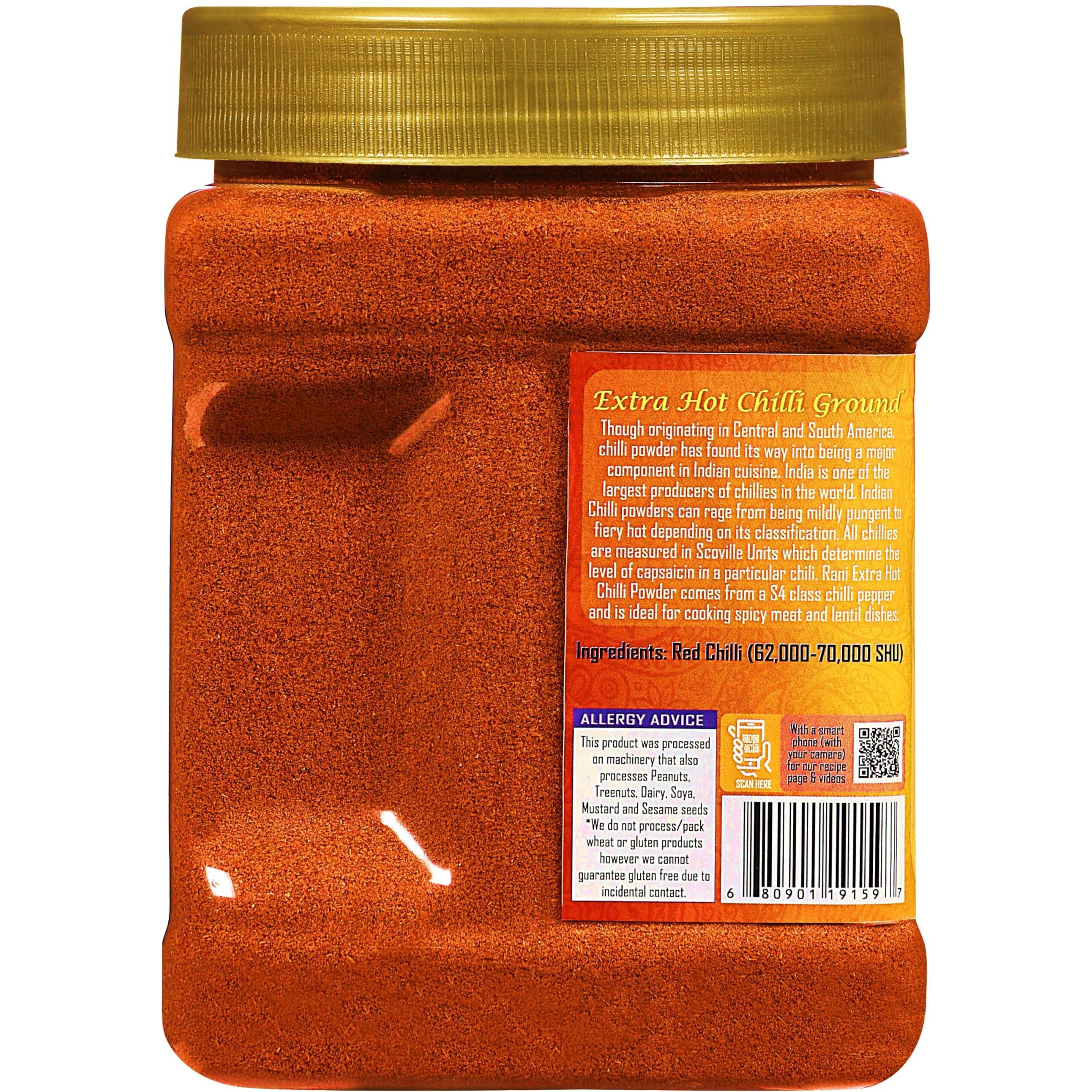 Rani Extra Hot Chilli Powder Indian Spice 16oz (1lb) 454g PET Jar, Pack of 6 ~ All Natural, No Color added, Gluten Friendly, Vegan, NON-GMO, Kosher, No Salt or fillers