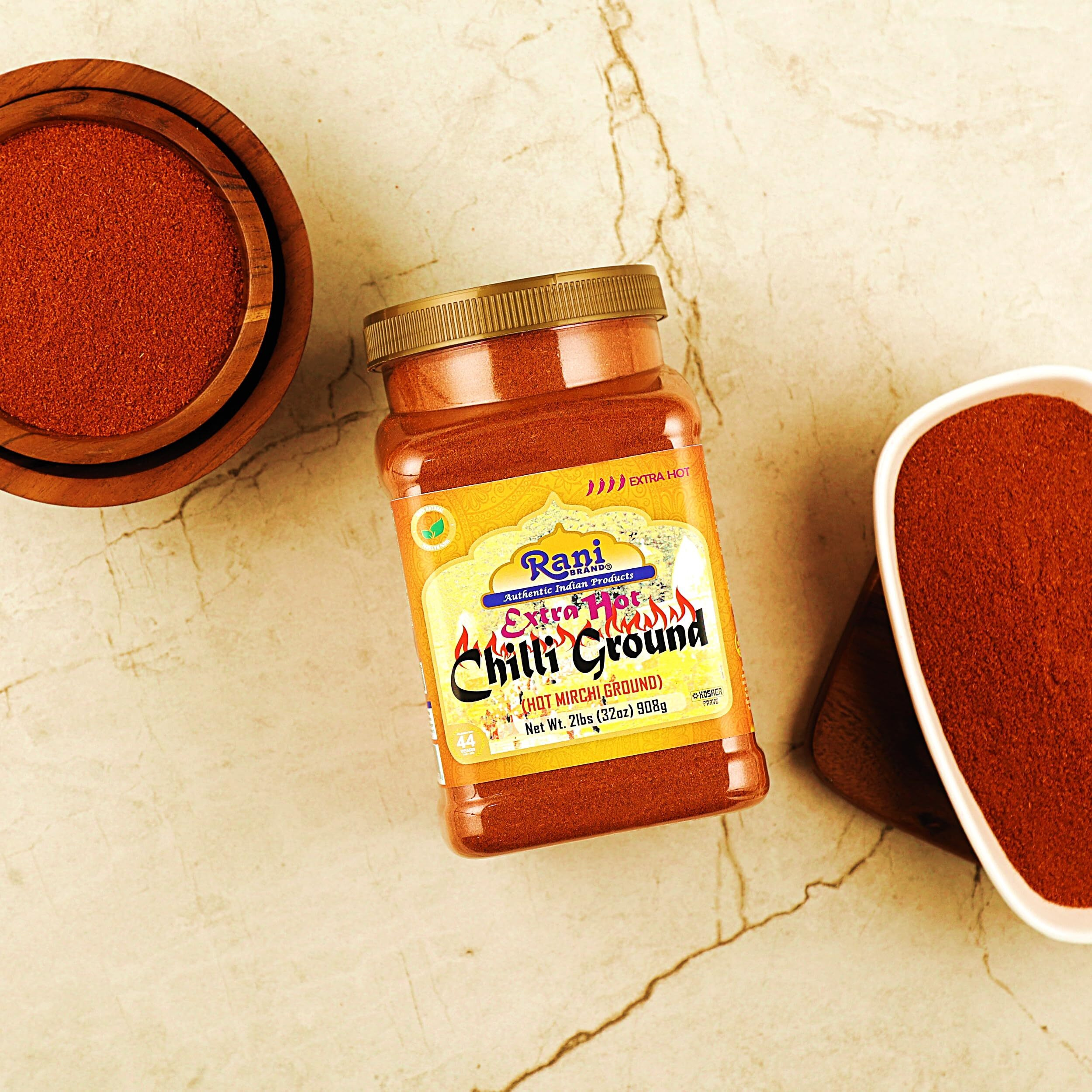 Rani Extra Hot Chilli Powder Indian Spice 32oz (2lbs) 908g PET Jar ~ All Natural, No Color added, Gluten Friendly, Vegan, NON-GMO, Kosher, No Salt or fillers