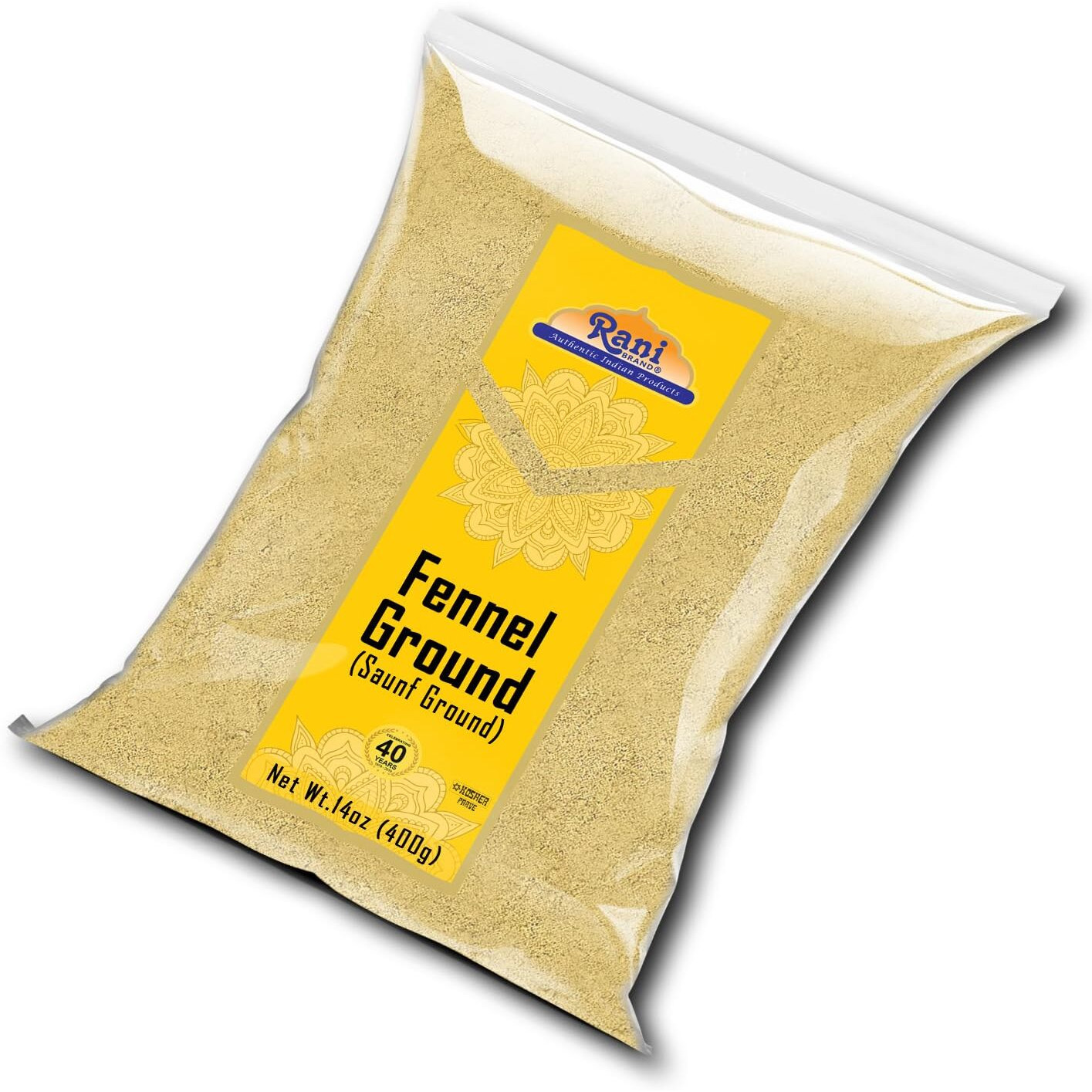 Rani Fennel Ground (Saunf) Powder Spice 14oz (400g) ~ All Natural, Gluten Friendly, NON-GMO, Kosher, Kosher, Vegan, Indian Origin