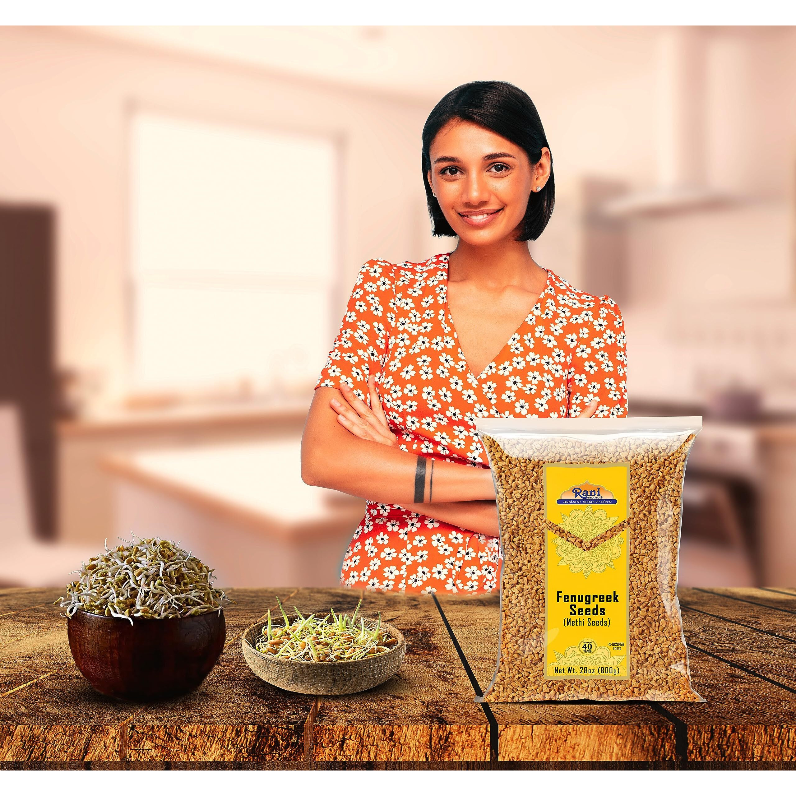 Rani Fenugreek (Methi) Seeds Whole 25oz (1.56lbs) 708g PET Jar, Trigonella foenum graecum ~ All Natural, Vegan, Gluten Friendly, Non-GMO, Kosher, Indian Origin, used in cooking & Ayurvedic spice
