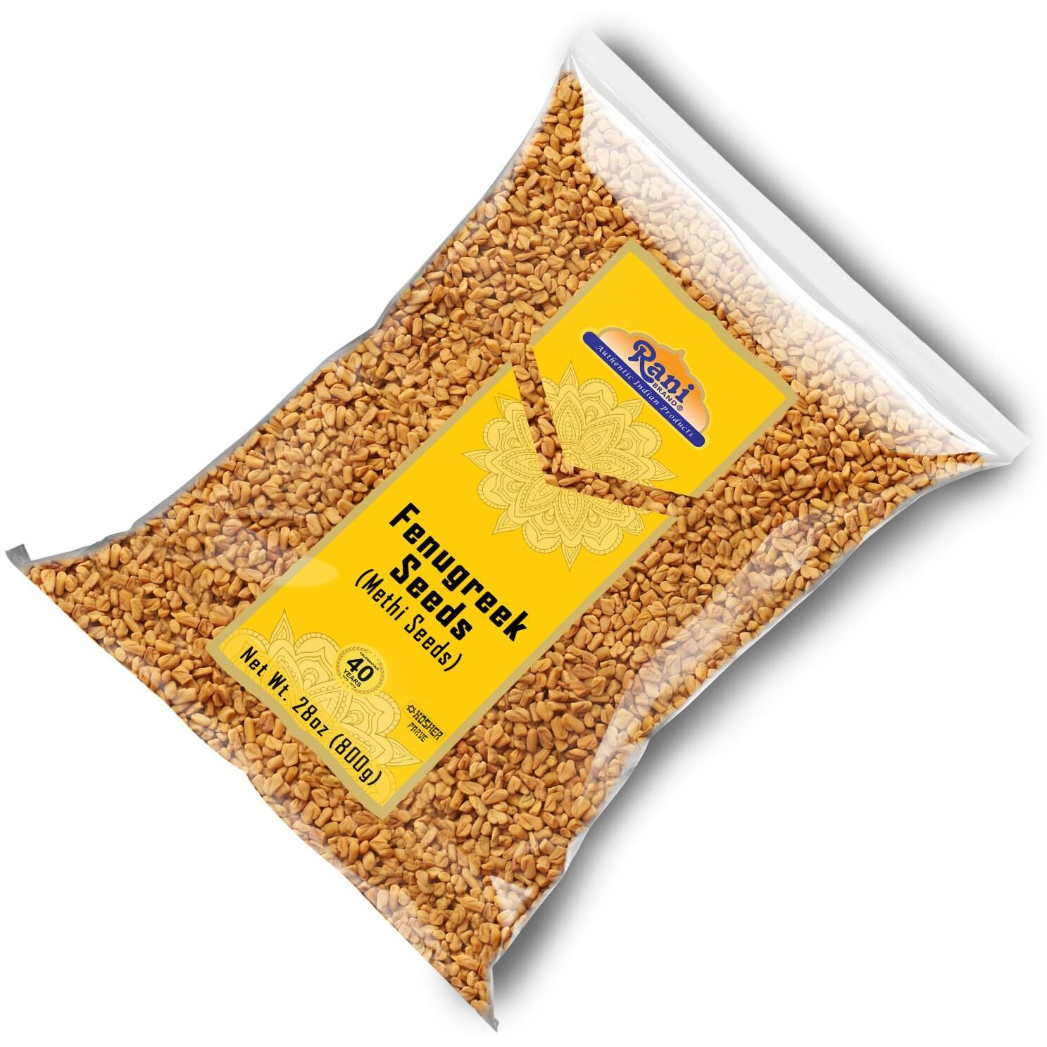 Rani Fenugreek (Methi) Seeds Whole 28oz (800g) Trigonella foenum graecum ~ All Natural, Vegan, Gluten Friendly, Non-GMO, Kosher, Indian Origin, used in cooking & Ayurvedic spice
