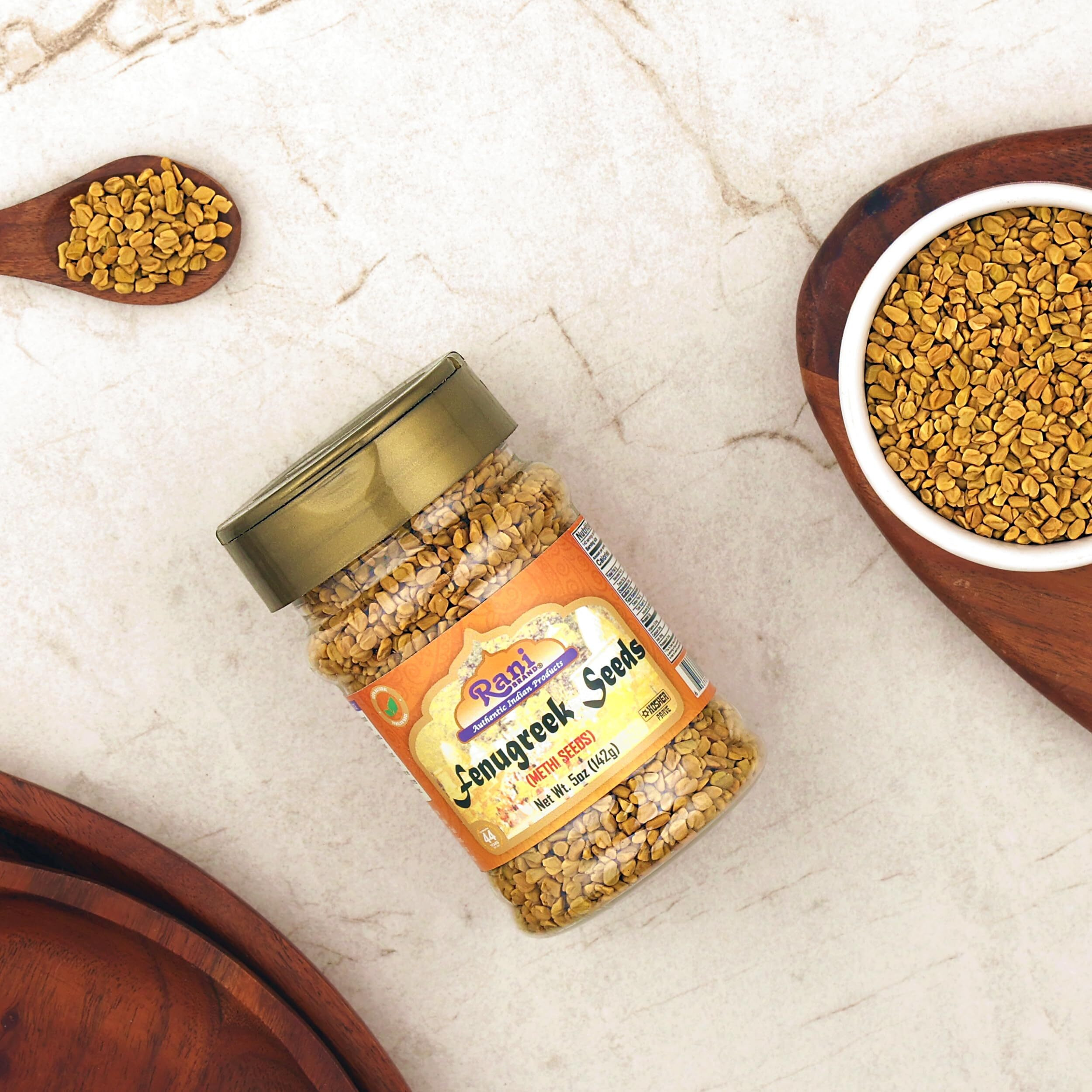 Rani Fenugreek (Methi) Seeds Whole 5oz (141g) PET Jar, Trigonella foenum graecum ~ All Natural, Vegan, Gluten Friendly, Non-GMO, Indian Origin, used in cooking & Ayurvedic spice