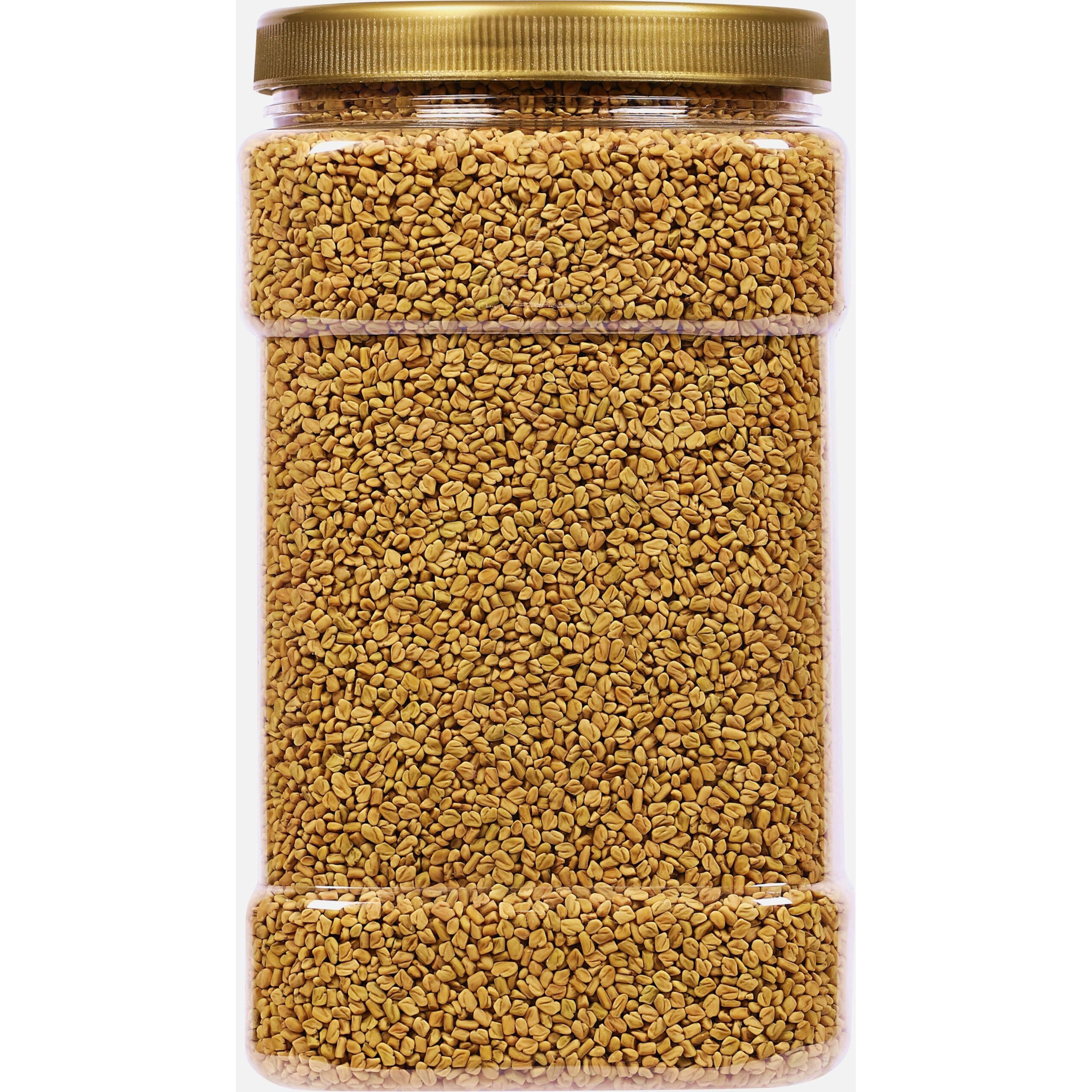 Rani Fenugreek (Methi) Seeds Whole 80oz (5lbs) 2.27kg Bulk PET Jar, Trigonella foenum graecum ~ All Natural, Vegan, Gluten Friendly, Non-GMO, Kosher, Indian Origin, used in cooking & Ayurvedic