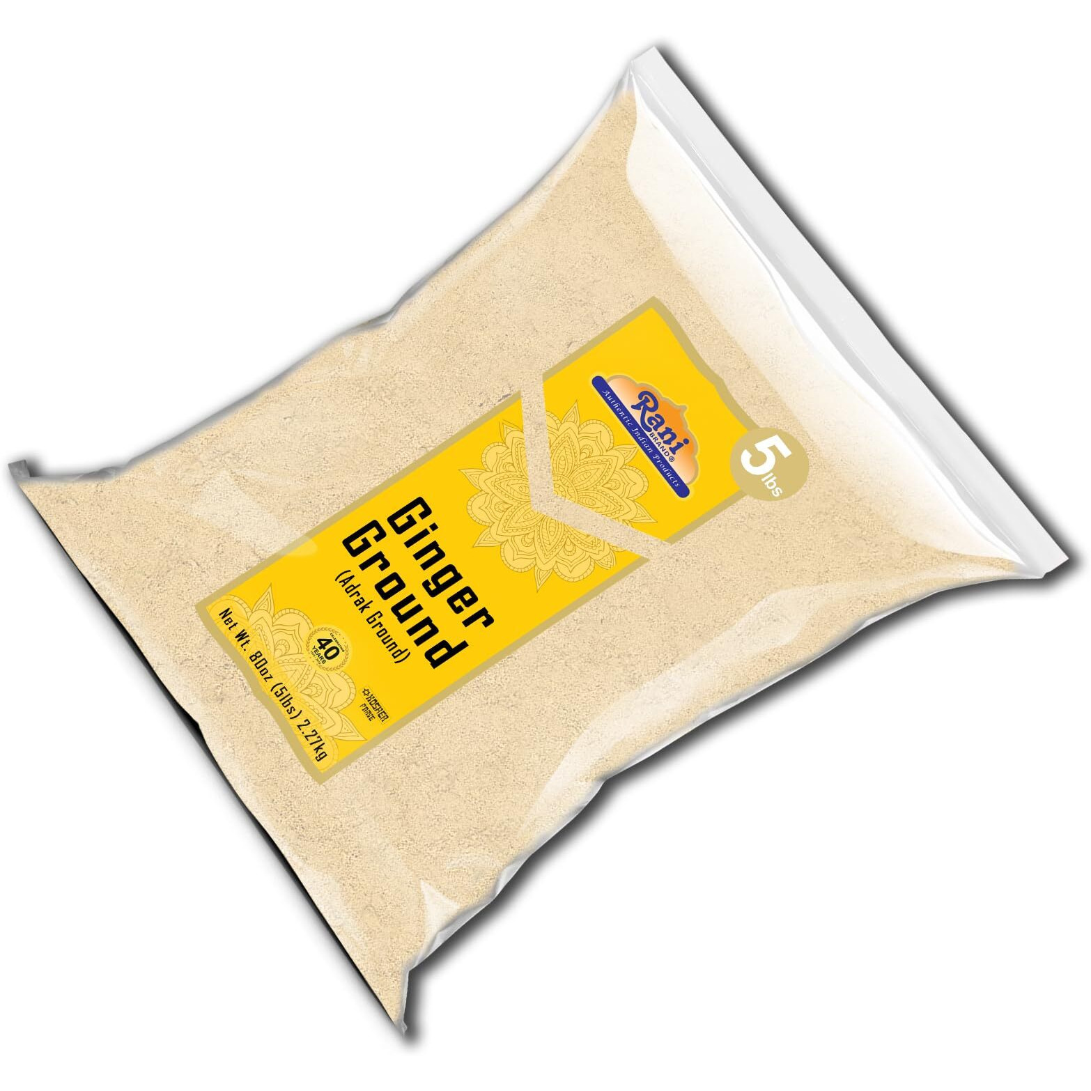 Rani Ginger (Adarak) Powder Ground, Spice 80oz (5lbs) 2.27kg Bulk ~ All Natural, Vegan, Gluten Friendly, NON-GMO, Kosher, Indian Origin