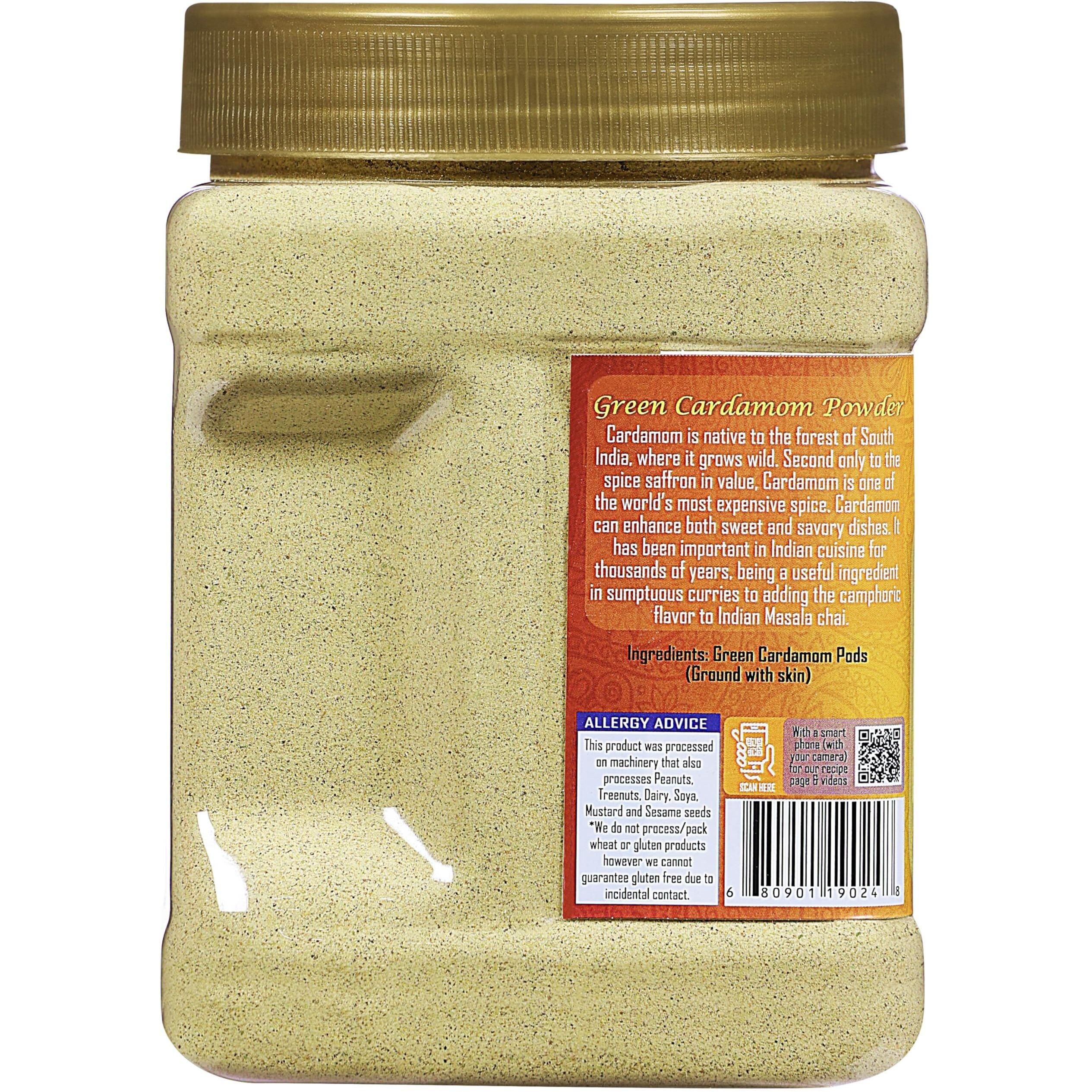 Rani Green Cardamom Pods Powder, Ground with Green Husks (Hari Elachi) 17.5oz (1.1lbs) 500g PET Jar ~ All Natural, Vegan, Gluten Friendly, NON-GMO, Kosher, Product of India