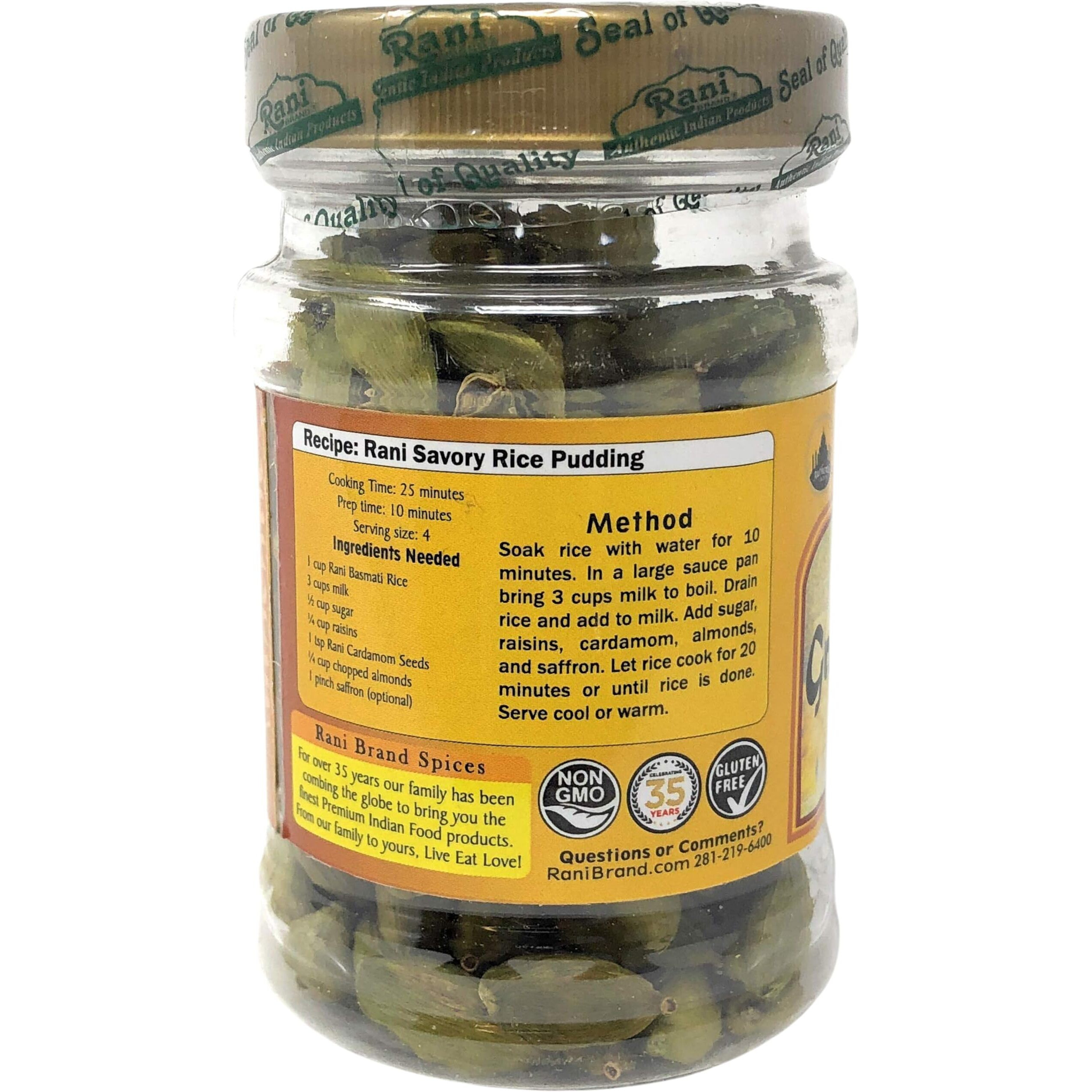 Rani Green Cardamom Pods Spice (Hari Elachi) 2oz (56g) PET Jar, Pack of 12 ~ All Natural, Vegan, Gluten Friendly, NON-GMO, Product of India